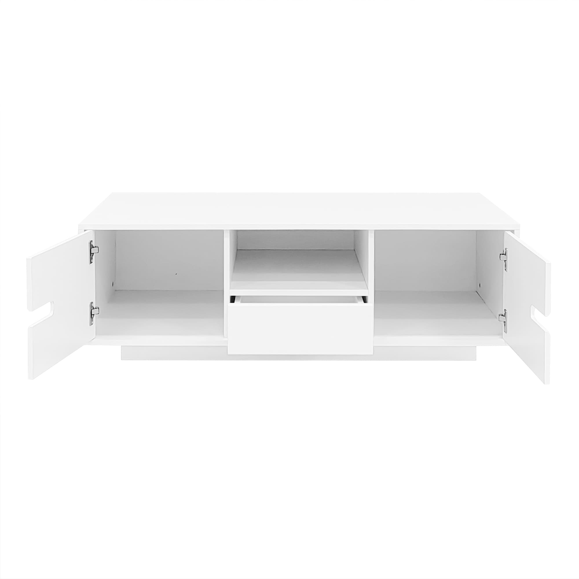 Bestier Modern High Glossy Rectangle Coffee Table with Storage Space ...