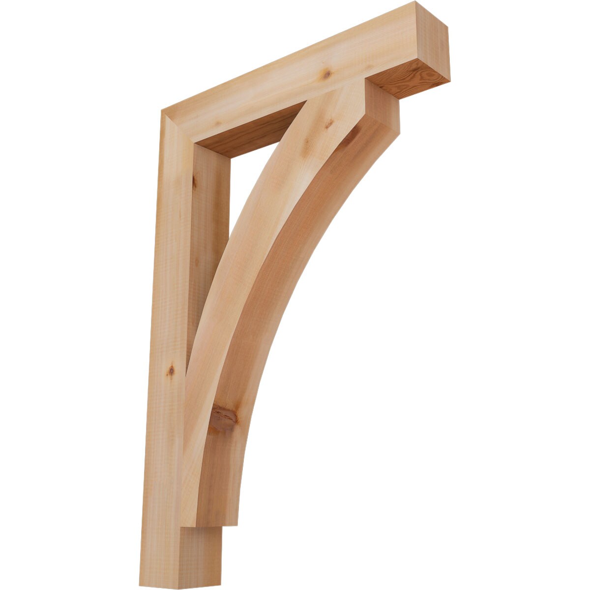 Ekena Millwork BKT04X24X36THR05SWR Thorton block smooth 3-1/2-in x 24-in x 36-in Western red cedar Brown Wood Standard bracket