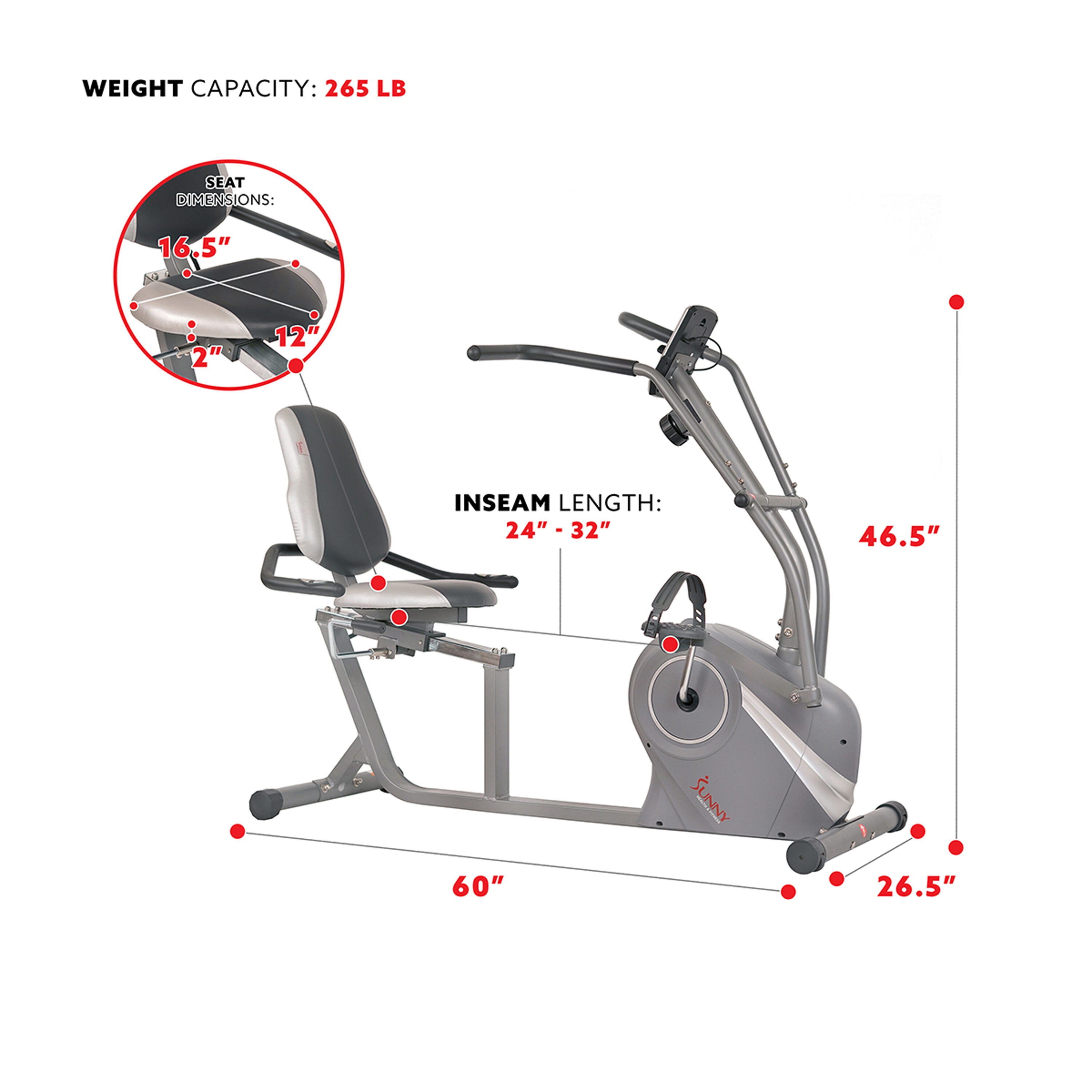 Sunny cross training magnetic recumbent clearance bike