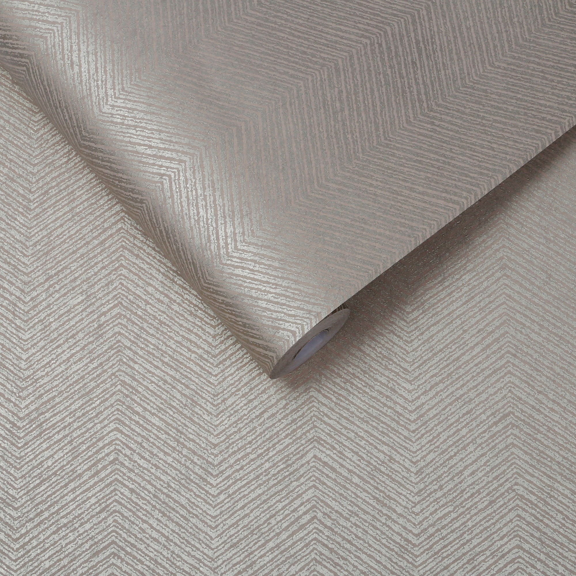 Natural Cream Chevron Textured Non-Woven Wallpaper Roll