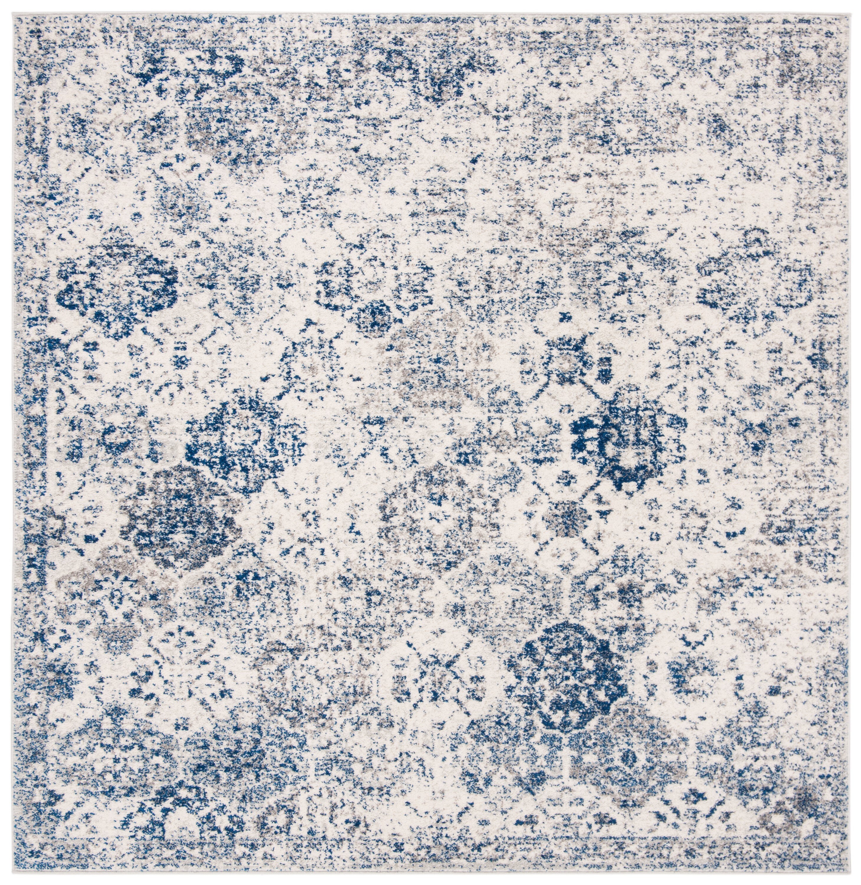 Safavieh Madison Lyton 12 X 12 (ft) White Royal Blue Square Indoor 