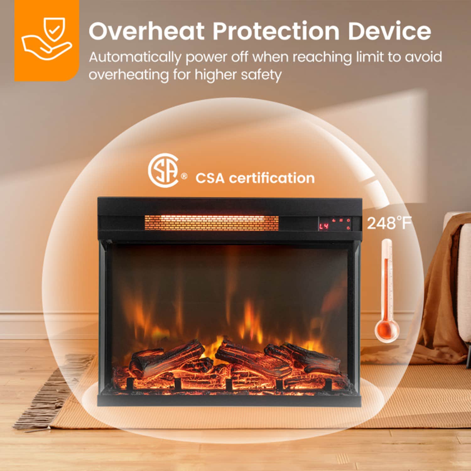Clihome CL-FP10362BK Electric-Fireplaces - View #7