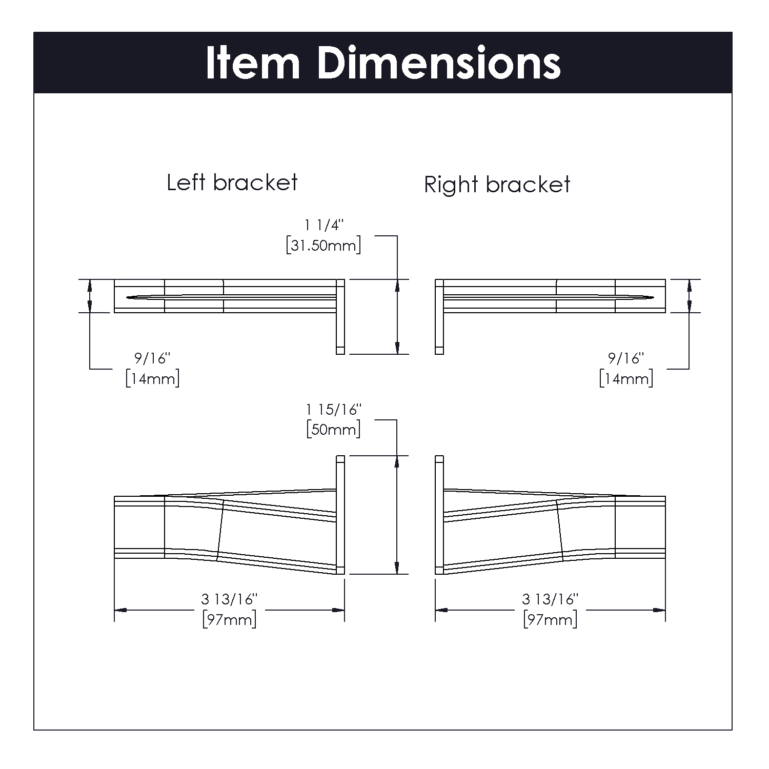 Hickory Hardware P1700/BKT-W-10B Exterior-Brackets-Braces - View #5