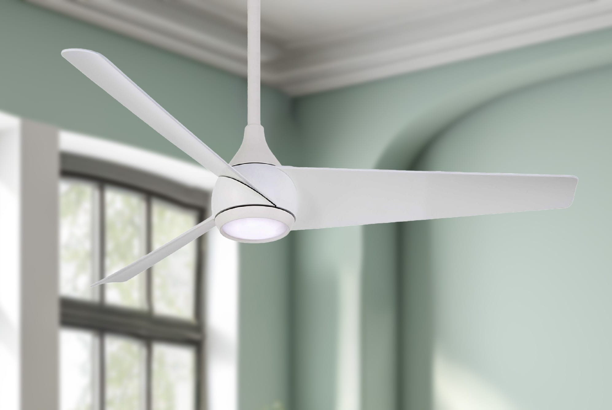 Minka Aire Twist 52-in Grey Integrated LED Indoor Smart Ceiling Fan with Light and Remote (3-Blade) F678L-GRY Sansujyuku sansujyuku.com