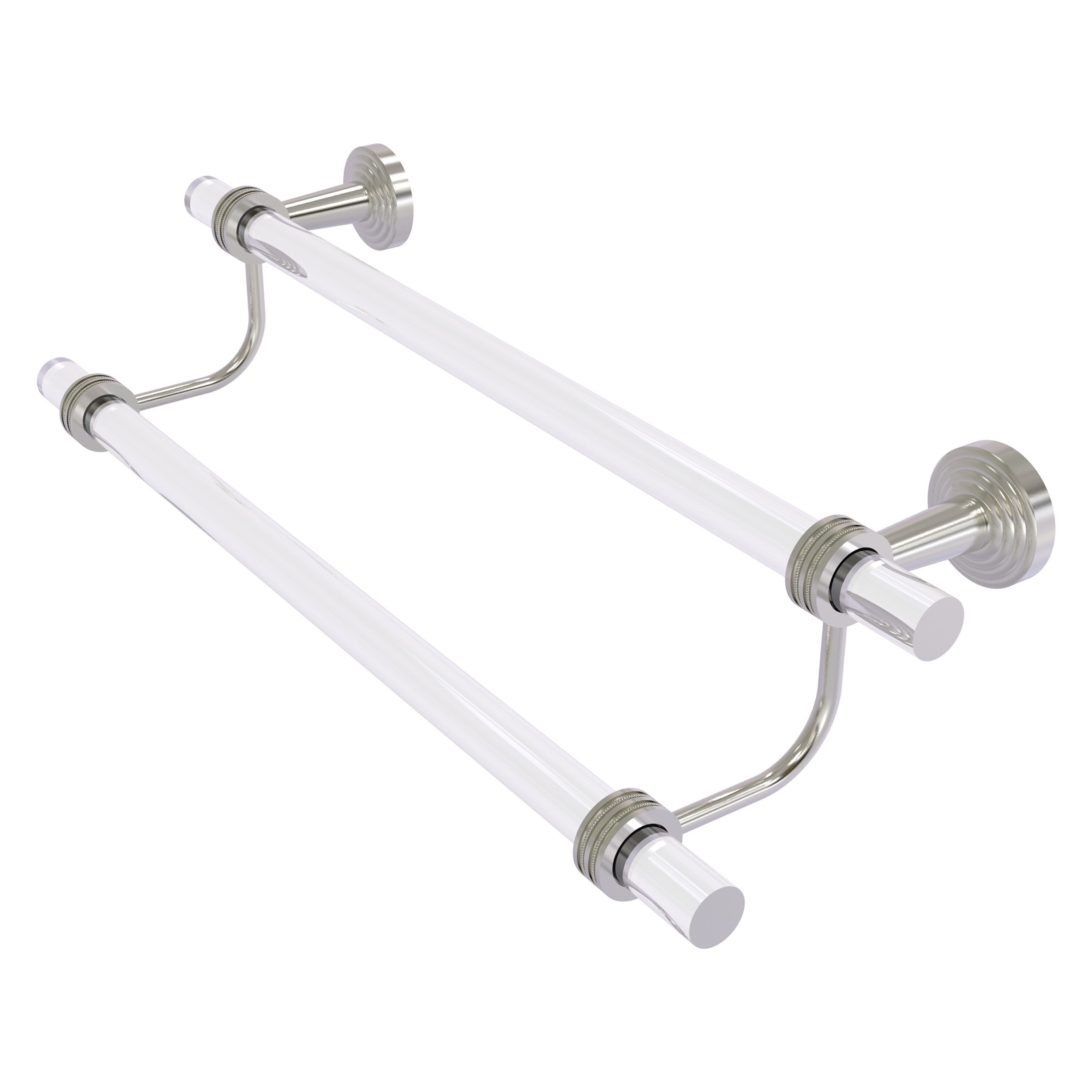 Allied Brass PB-72D-36-SN Pacific Beach 36-in double Satin Nickel Wall mount Double Towel Bar