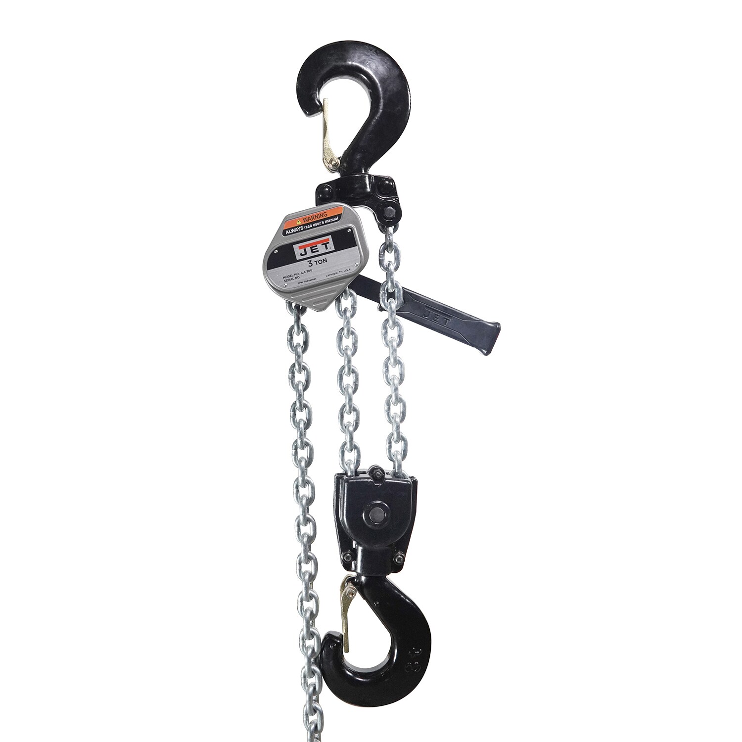 JET JT9-375820 JLA-300-20SH, JLA Series, 3 Ton Compact Lever Hoist, 20-ft Lift, Shipyard Hooks