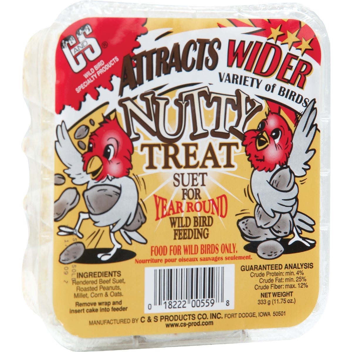 C&S C S Products NuttyTreat Wild Bird Suet [Set of 4]