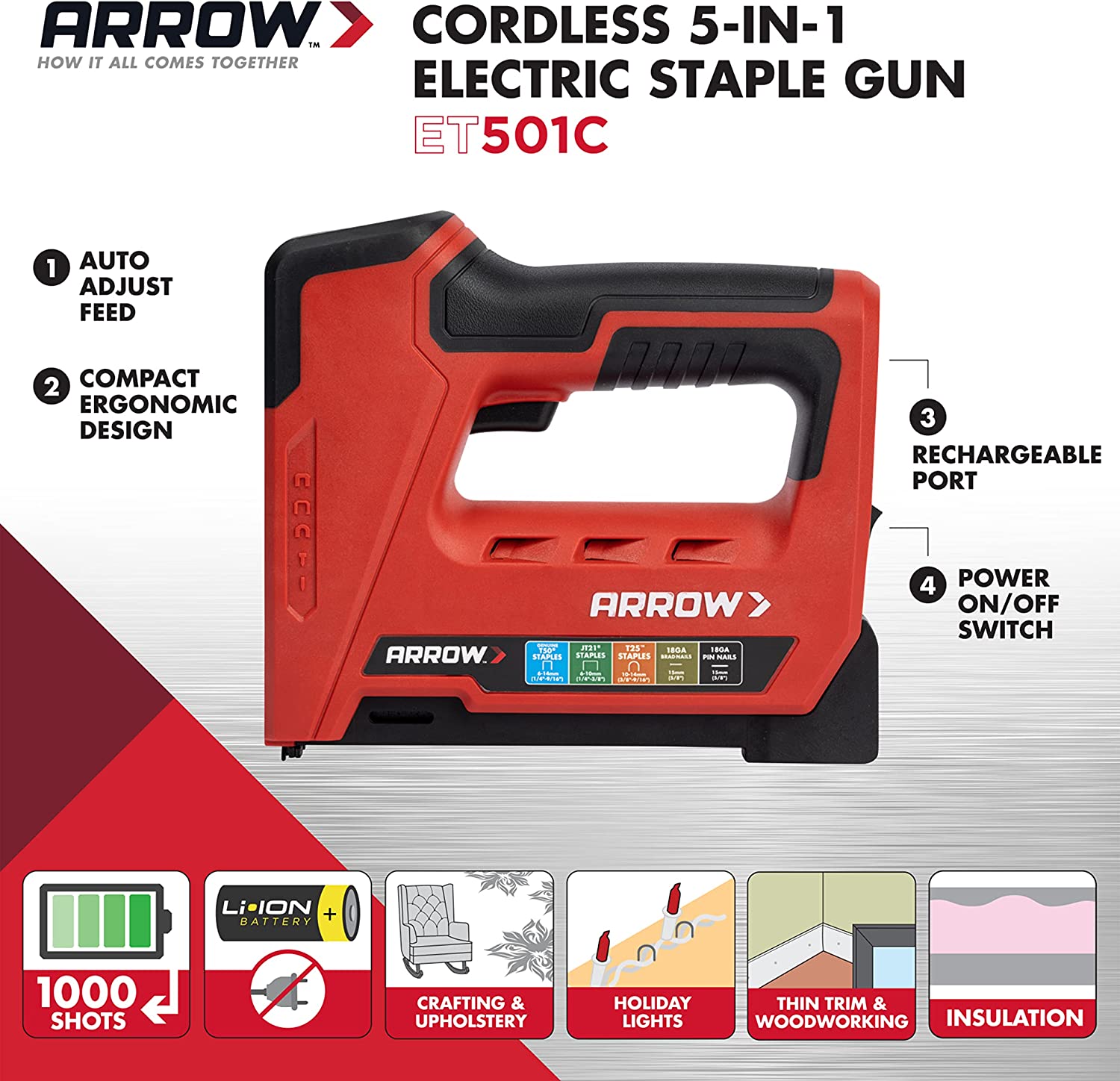 Arrow Fastener ET501C 3/8-in Corded Electric Staple Gun in the Electric ...