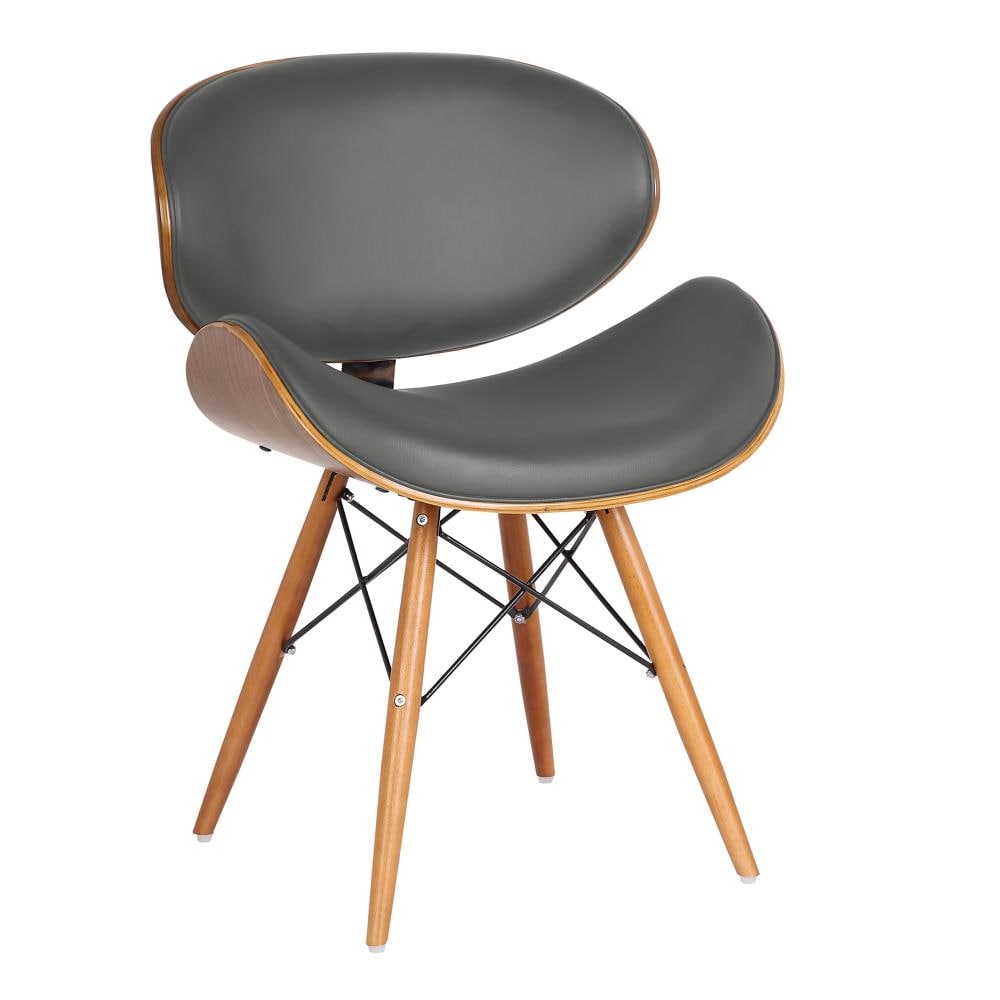 Armen Living LCCASIWAGRAY Cassie Contemporary/Modern Faux Leather Upholstered Dining Side Chair (Wood Frame)