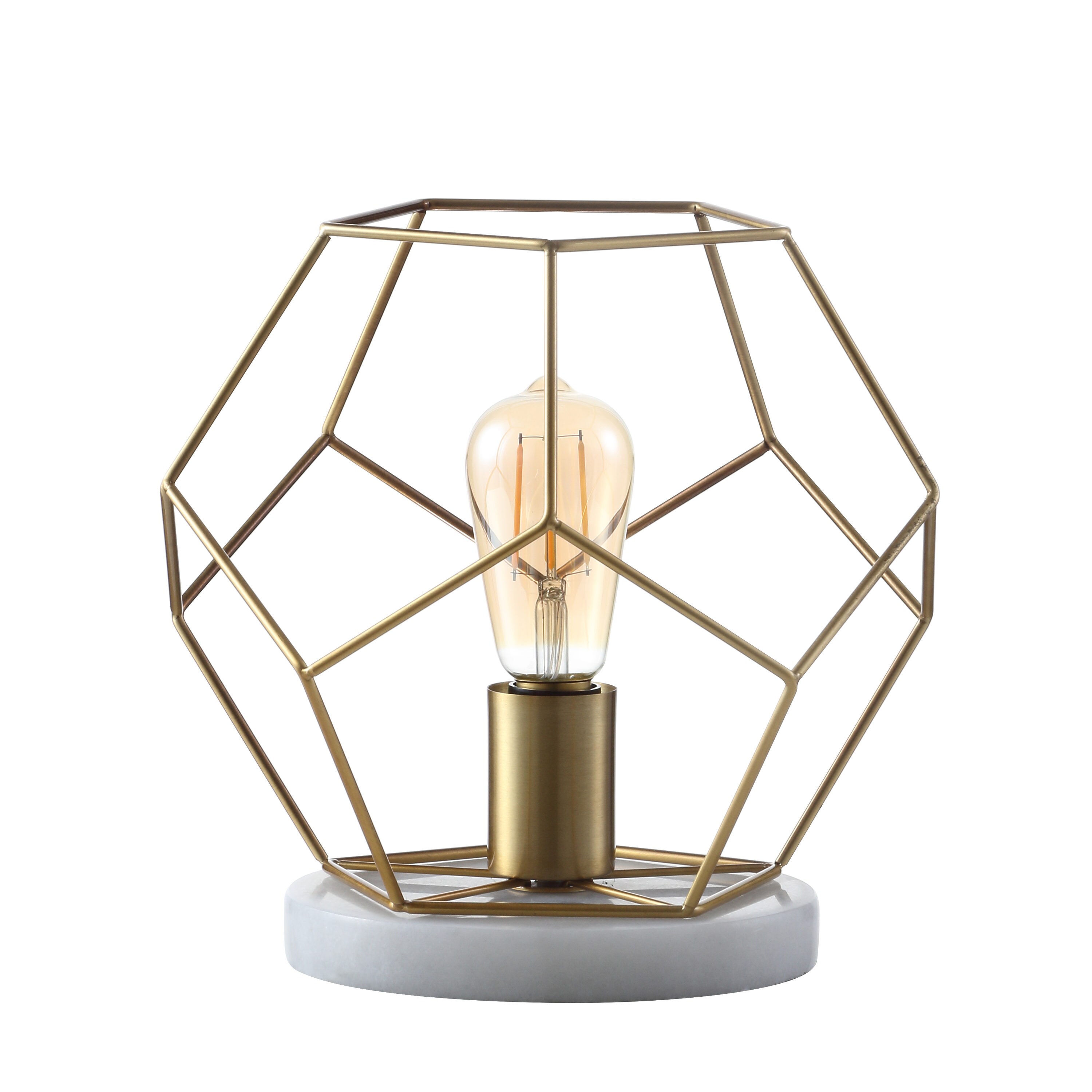 JONATHAN Y James Modern/Glam 10-in Brass Gold Led, Table Lamp with No ...