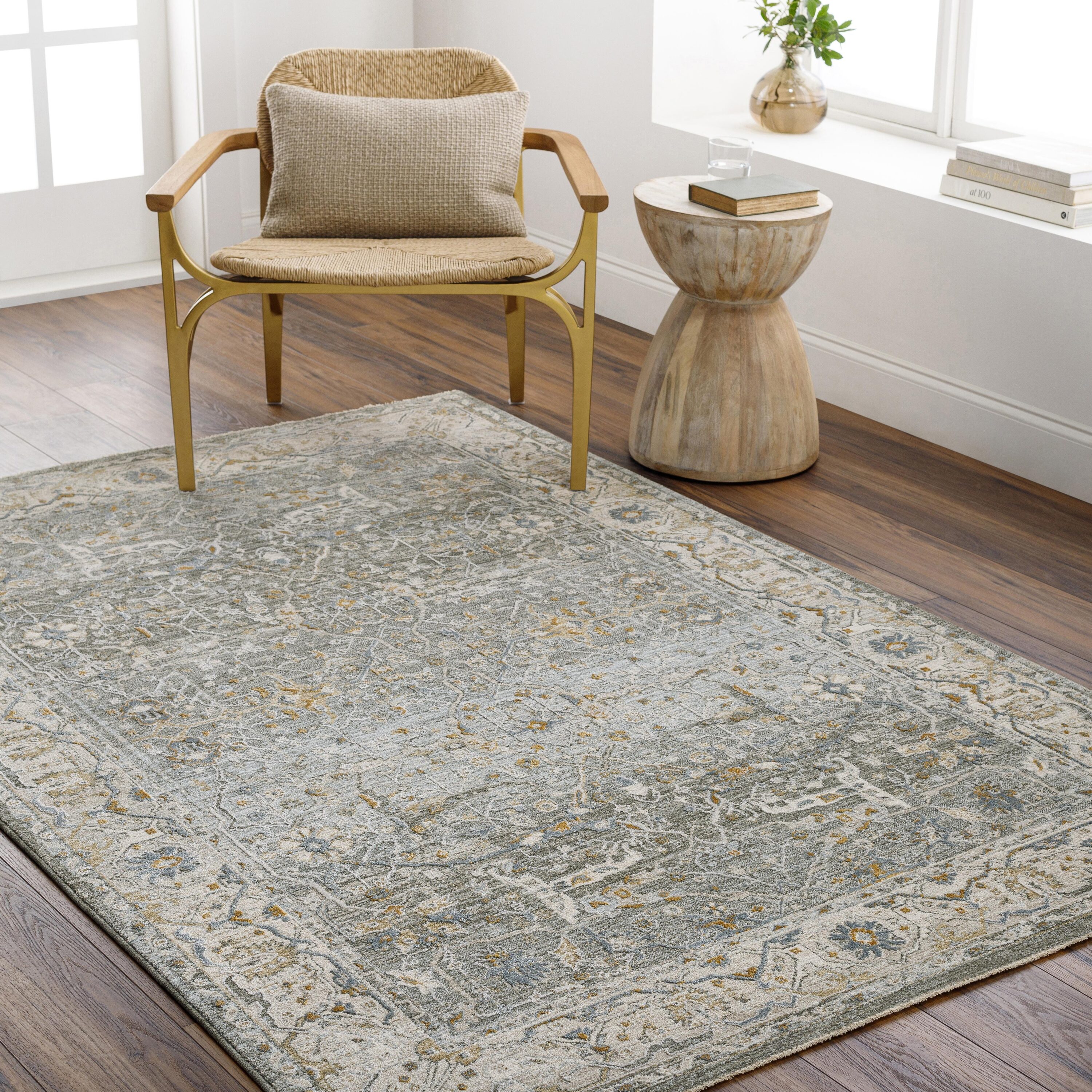 Livabliss DRE2310-6796 Dresden 6 x 9 (ft) Polyester Green Rectangular Indoor Vintage Area rug