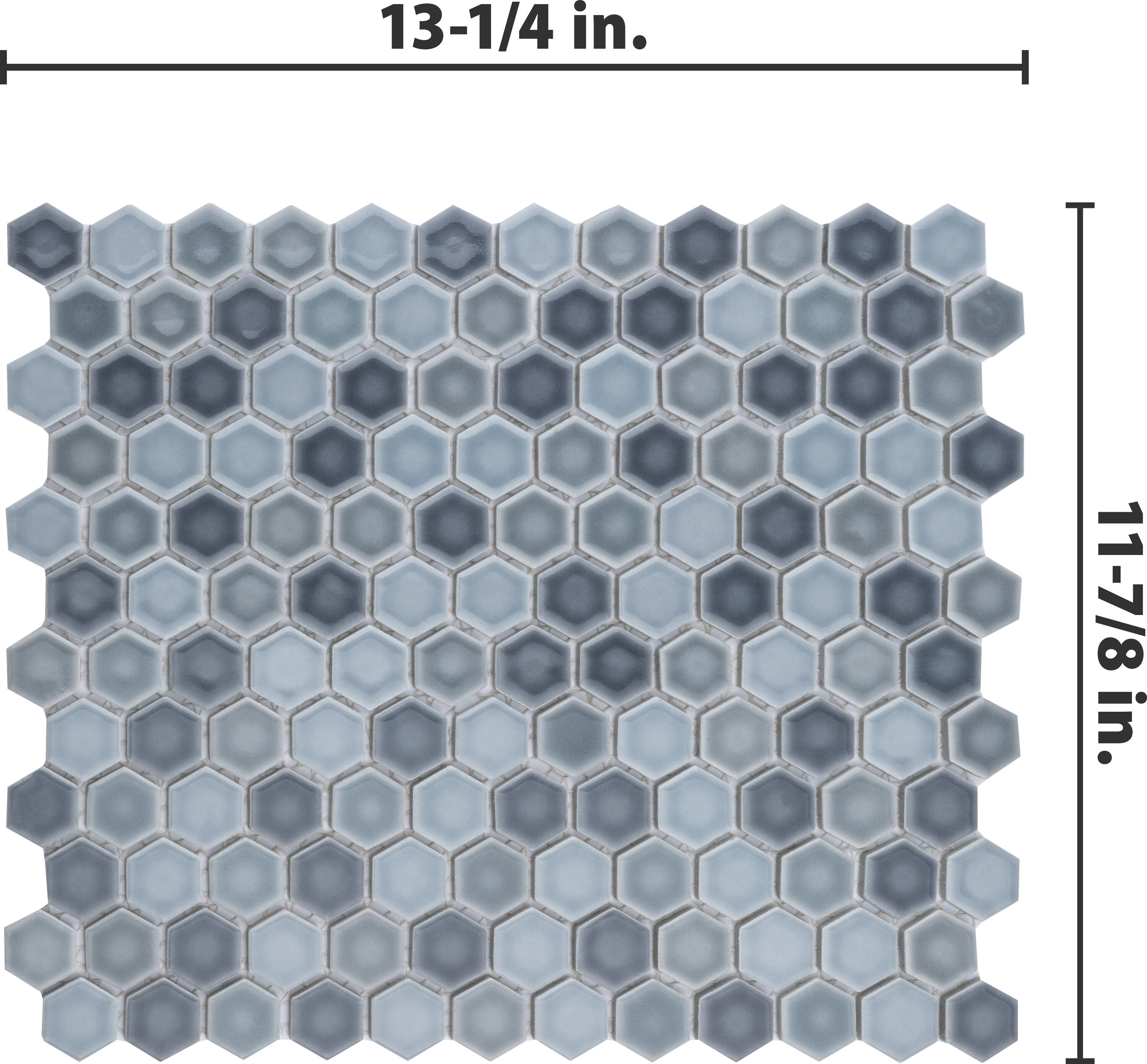 Affinity Tile (Sample) Hudson 1 in. Hex Stillwater 8-in x 8