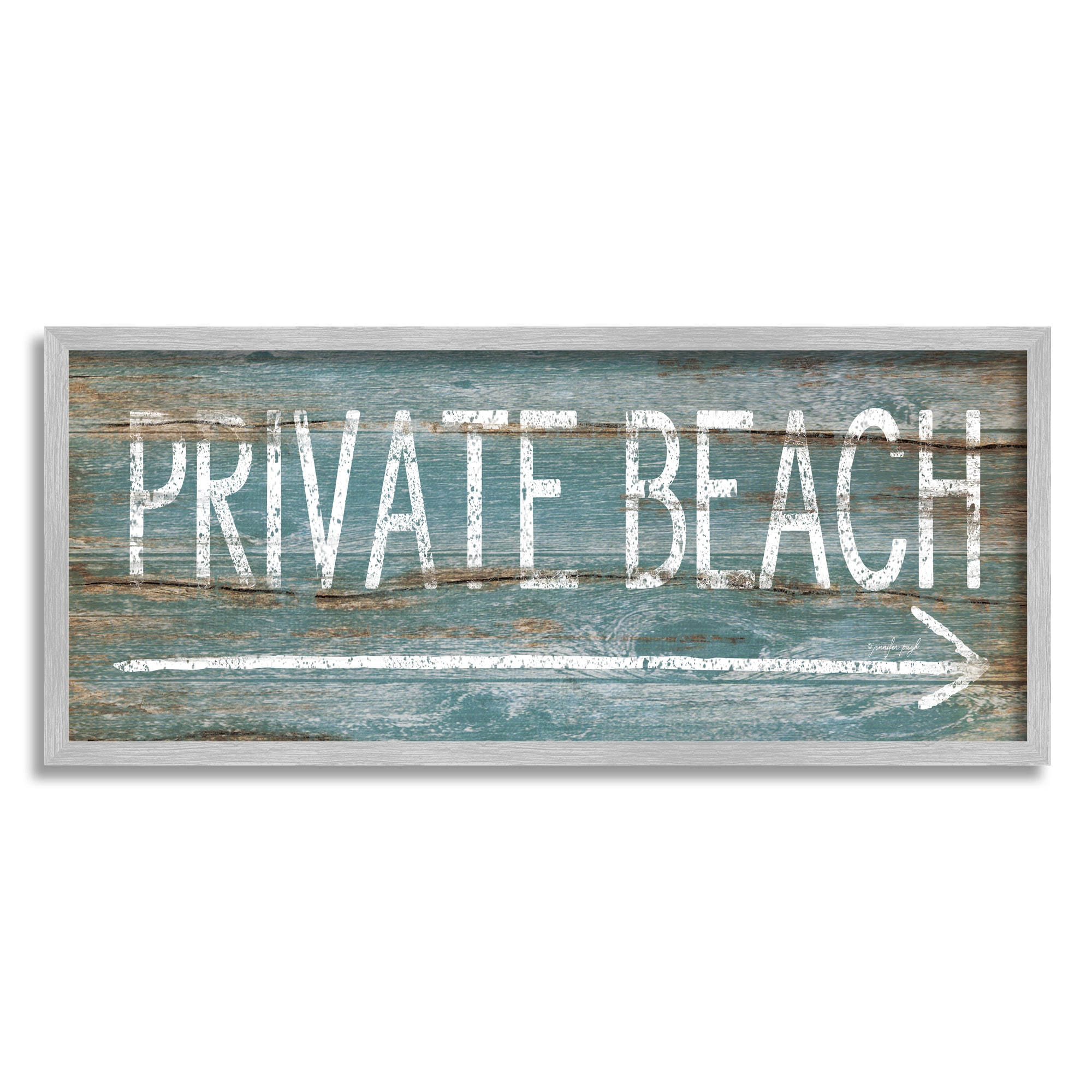 Stupell Industries AE-849-GFF-10X24 Jennifer Pugh Framed 24-in H x 10-in W Coastal Print