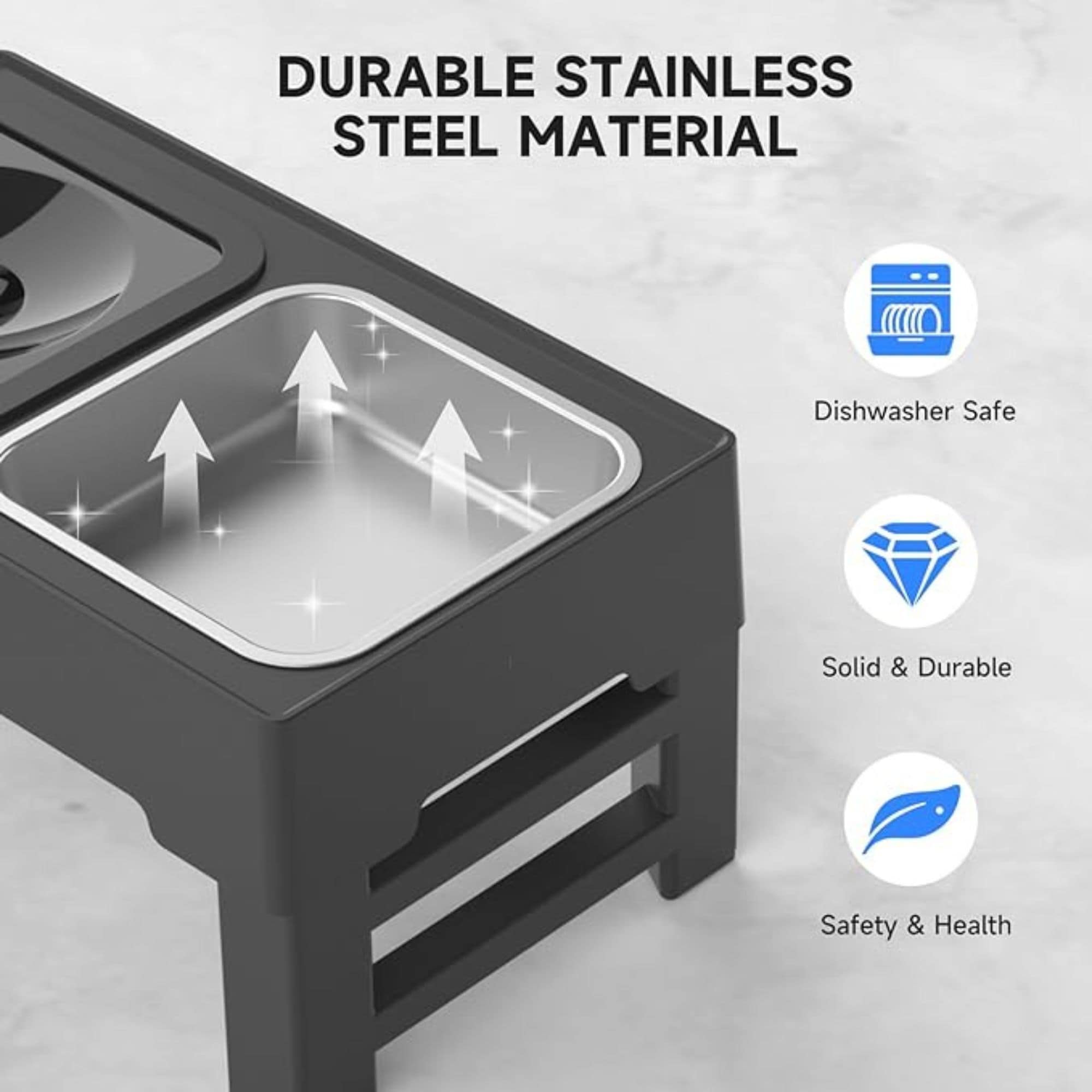 Els Pet Elevated Stainless Steel Feeding Station with Dual Bowls