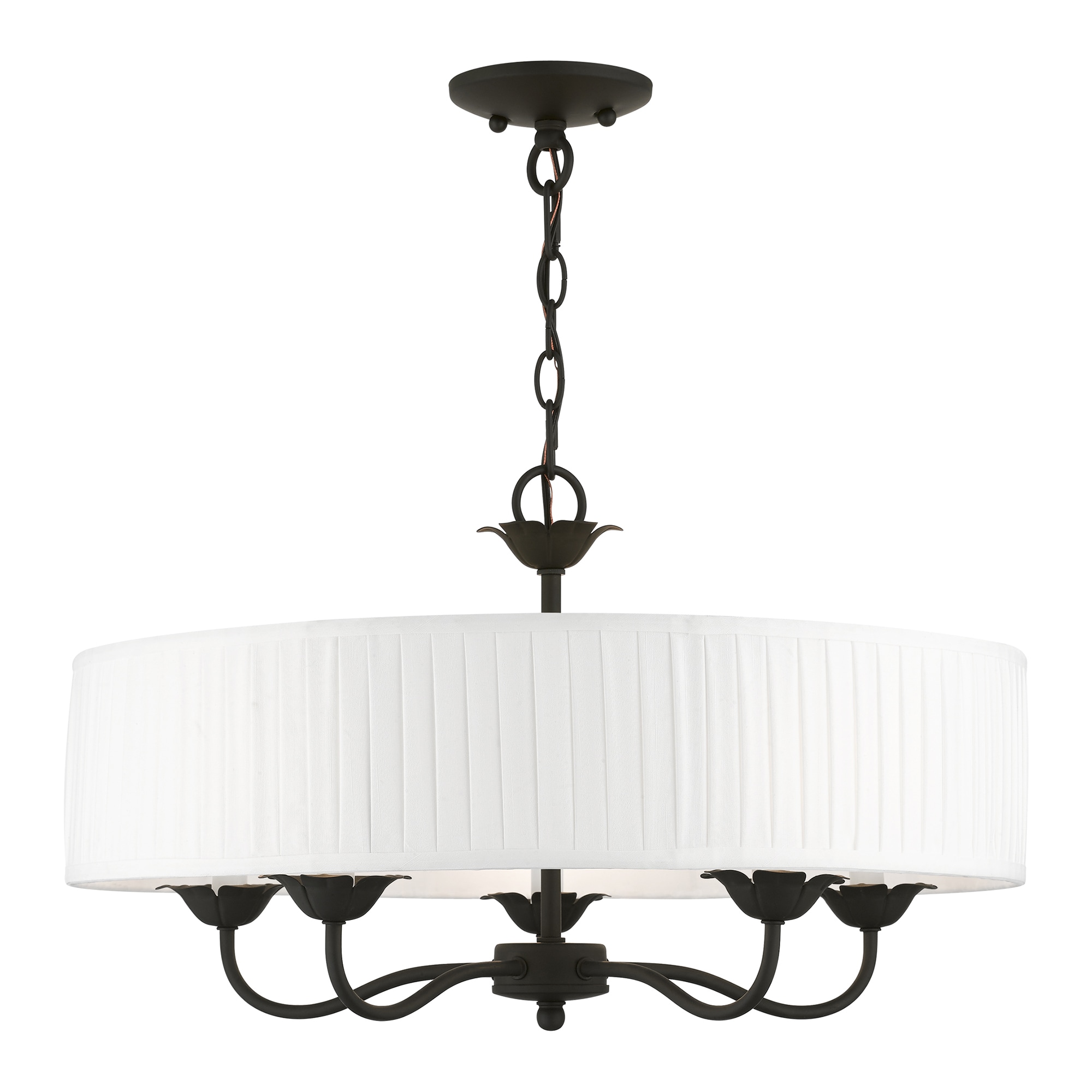 Livex Lighting 41775-04 Edinburgh 5-Light Black Transitional Damp Rated Chandelier