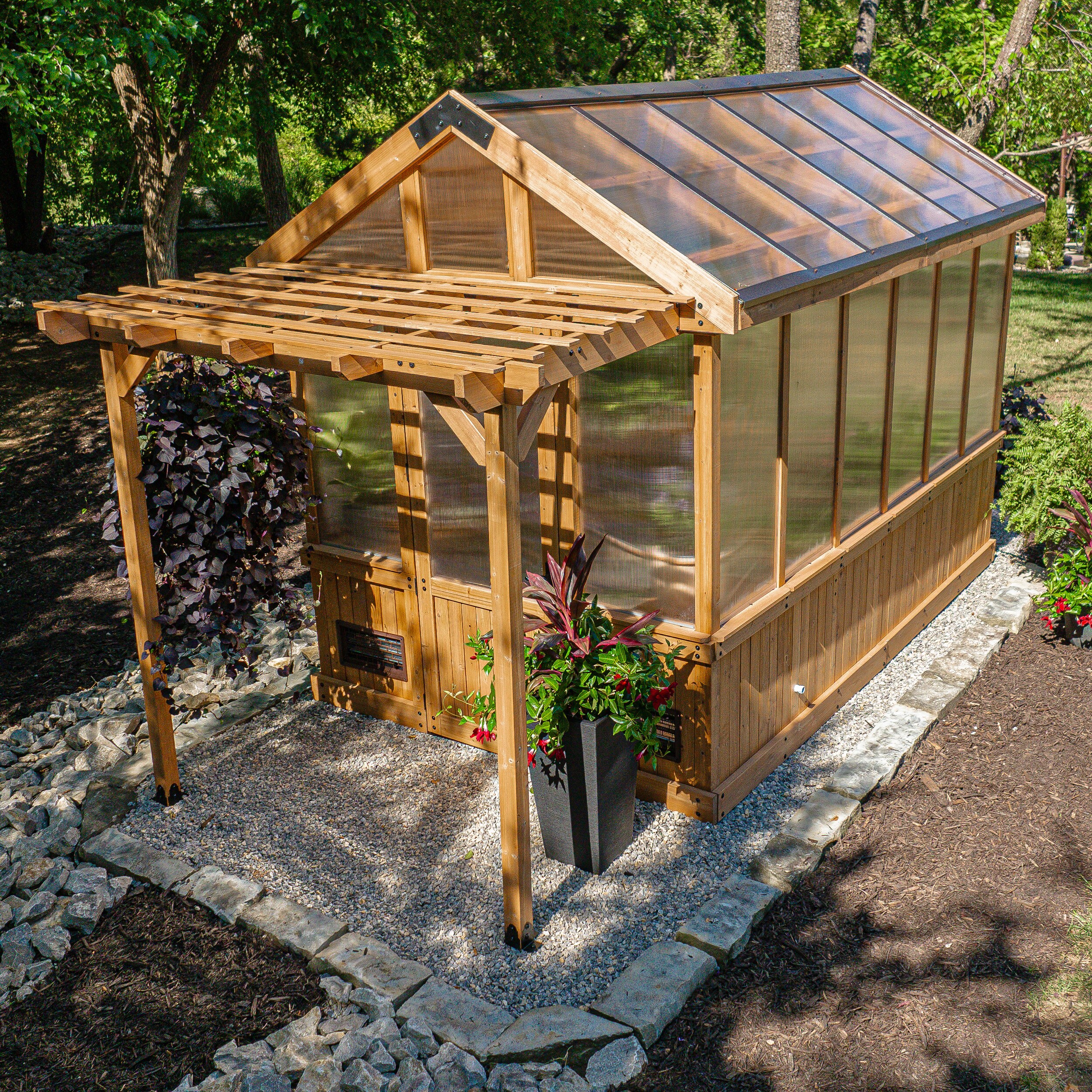 Backyard Discovery 11 x 7 Cedar and Polycarbonate Greenhouse