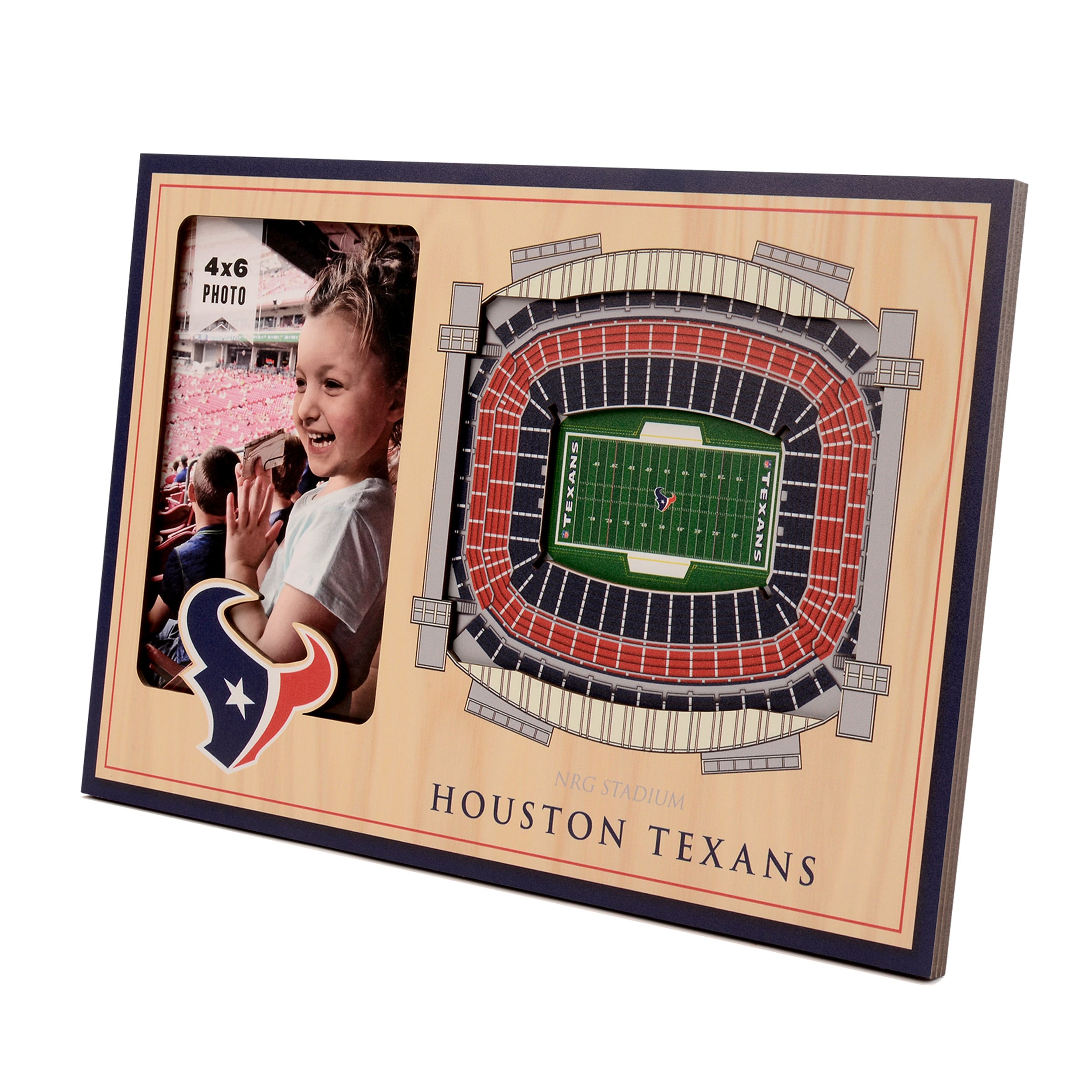 StadiumViews 9024224 Houston Texans Team Colors Wood Picture Frame (8-in x 12-in)