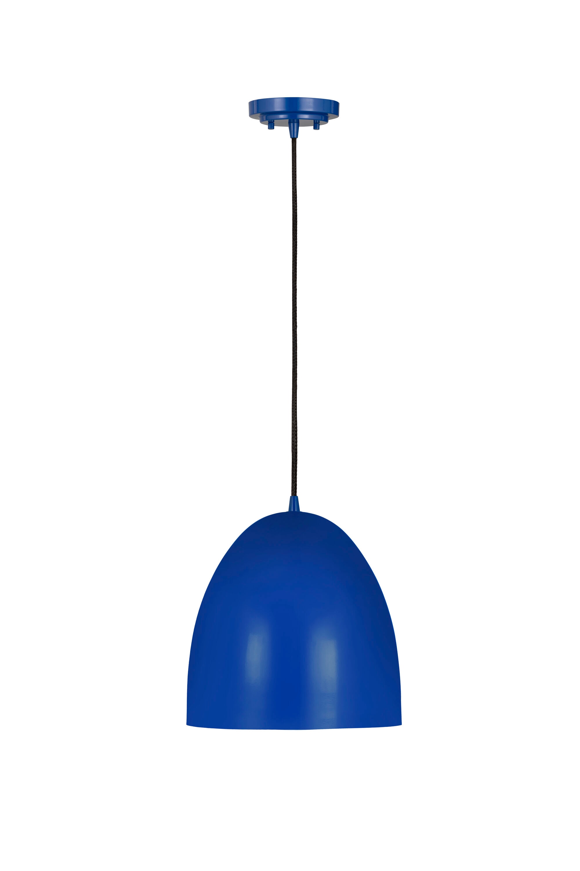 Blue Dome LED Pendant Light with Black Cord