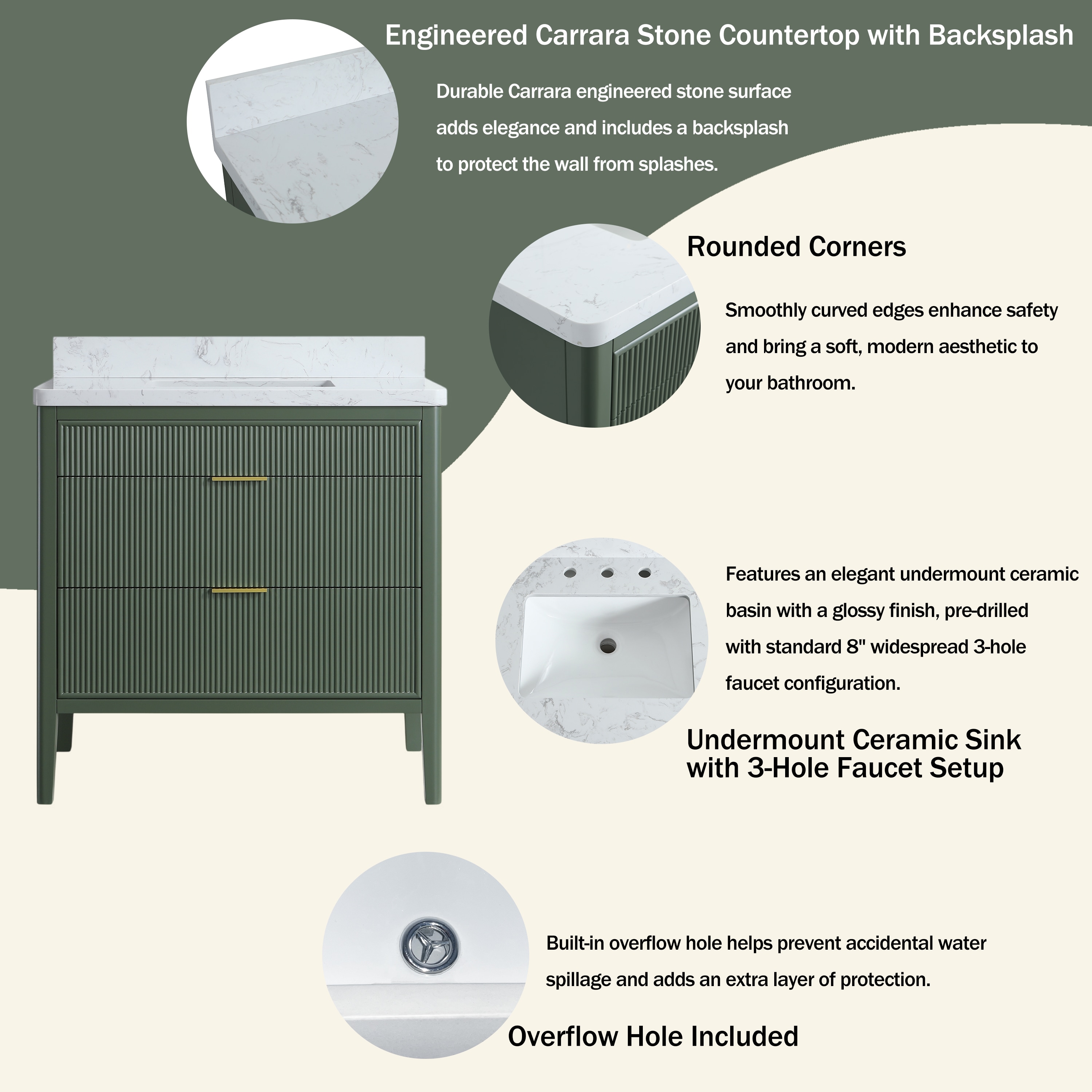 WELLFOR WA-9636-DH Bath-Vanity-Combo - View #3