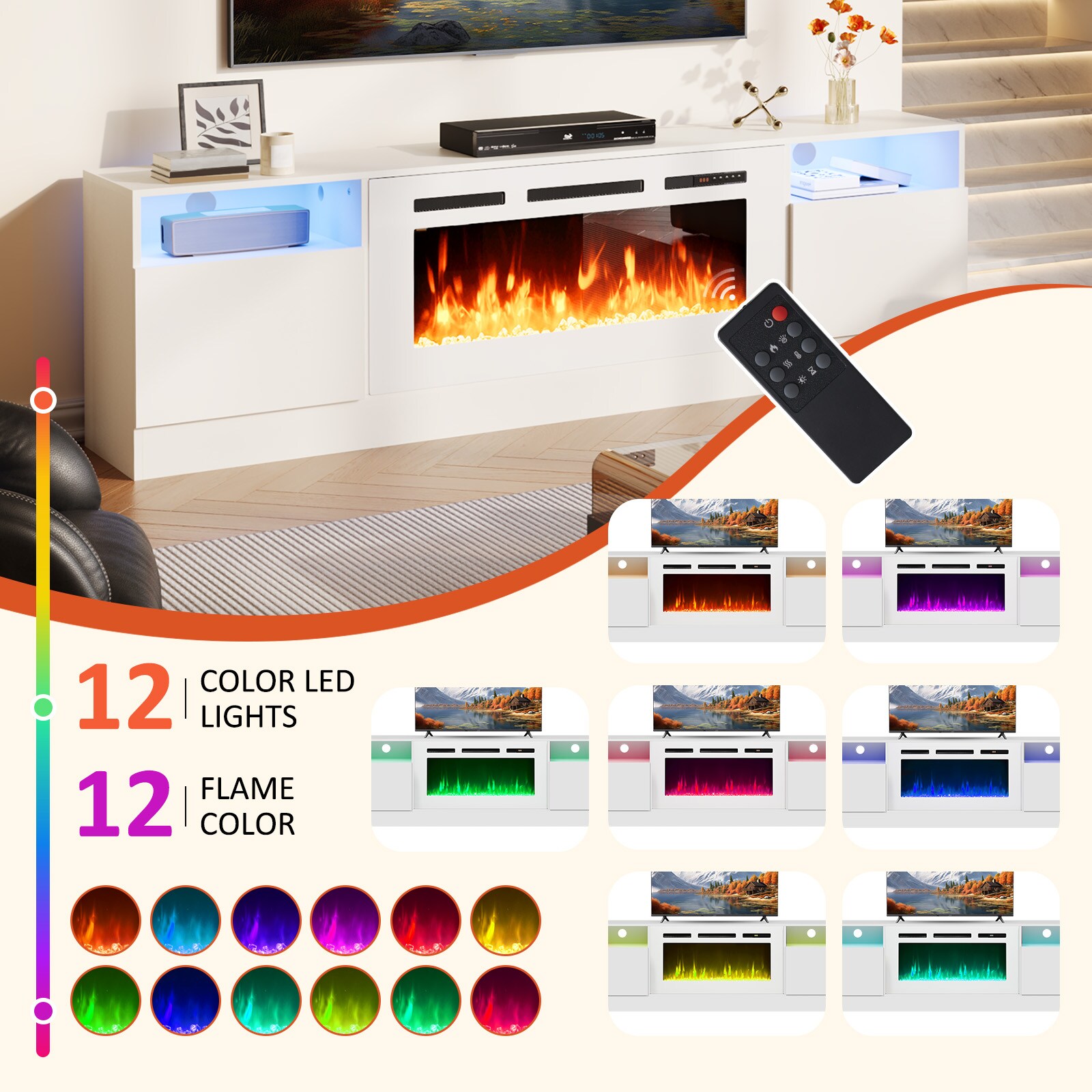 Bapipro TE14A70W Electric-Fireplaces - View #2