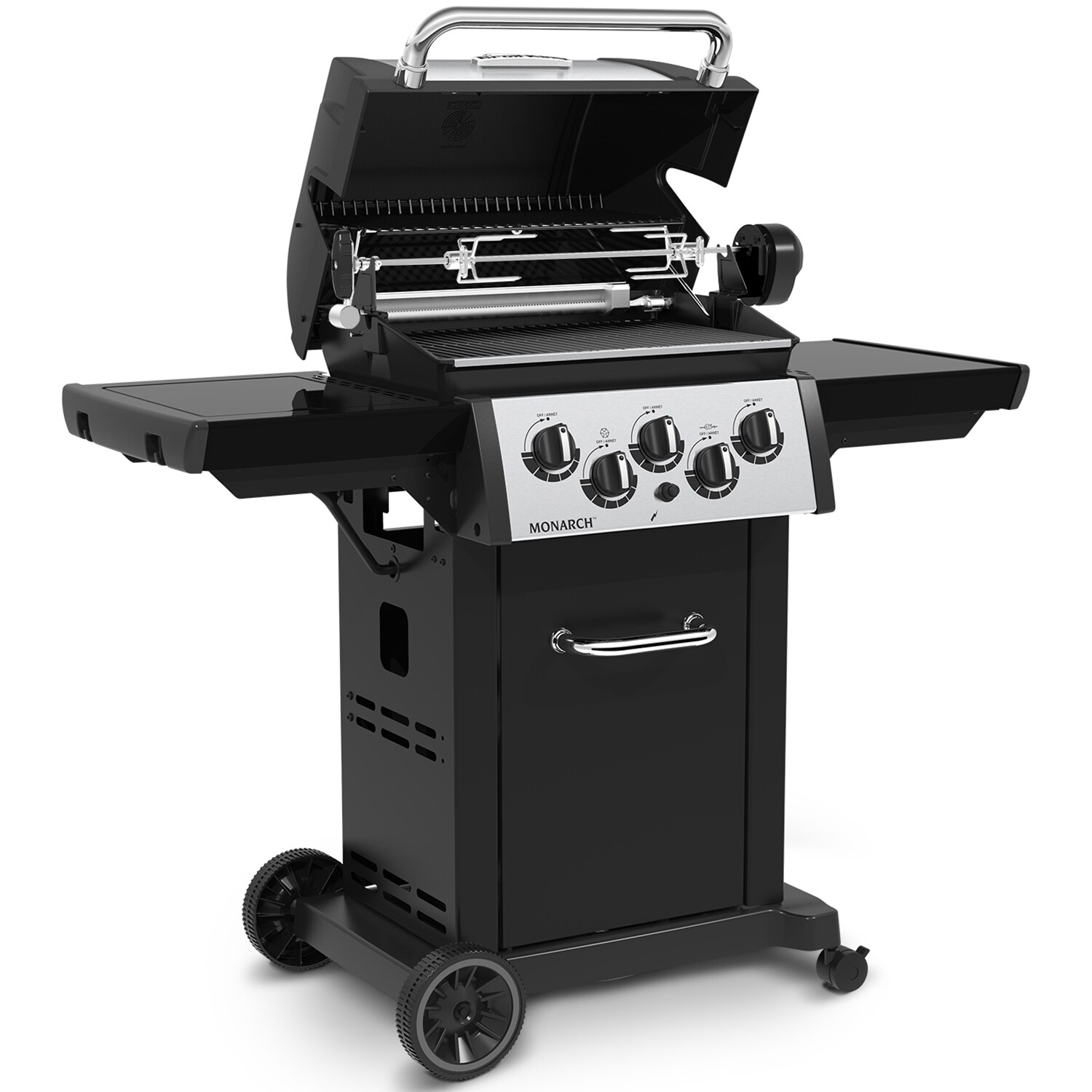 Broil King Monarch 390 Stainless Steel/Black 3-Burner Liquid Propane Gas Grill with 1 Side Burner in the Gas department at Lowes.com
