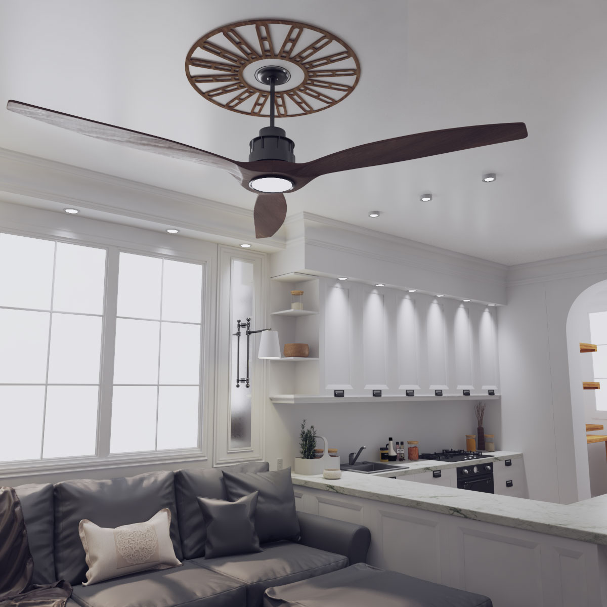 Ekena Millwork CMWP36X36X0250HHWA Ceiling-Medallions - View #8