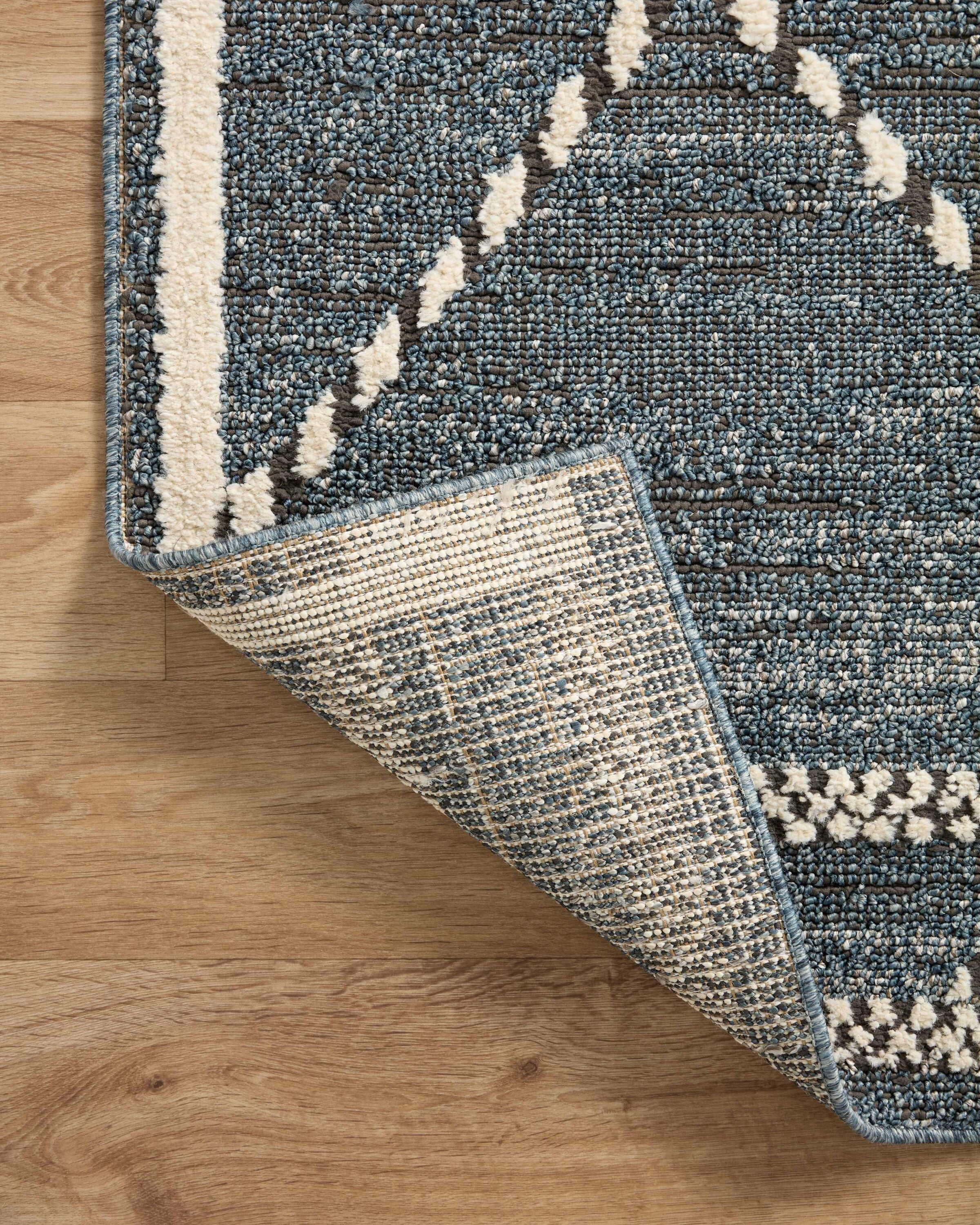 Fabian Denim and Charcoal Diamond Wool Area Rug 2'-7" x 12'-0"