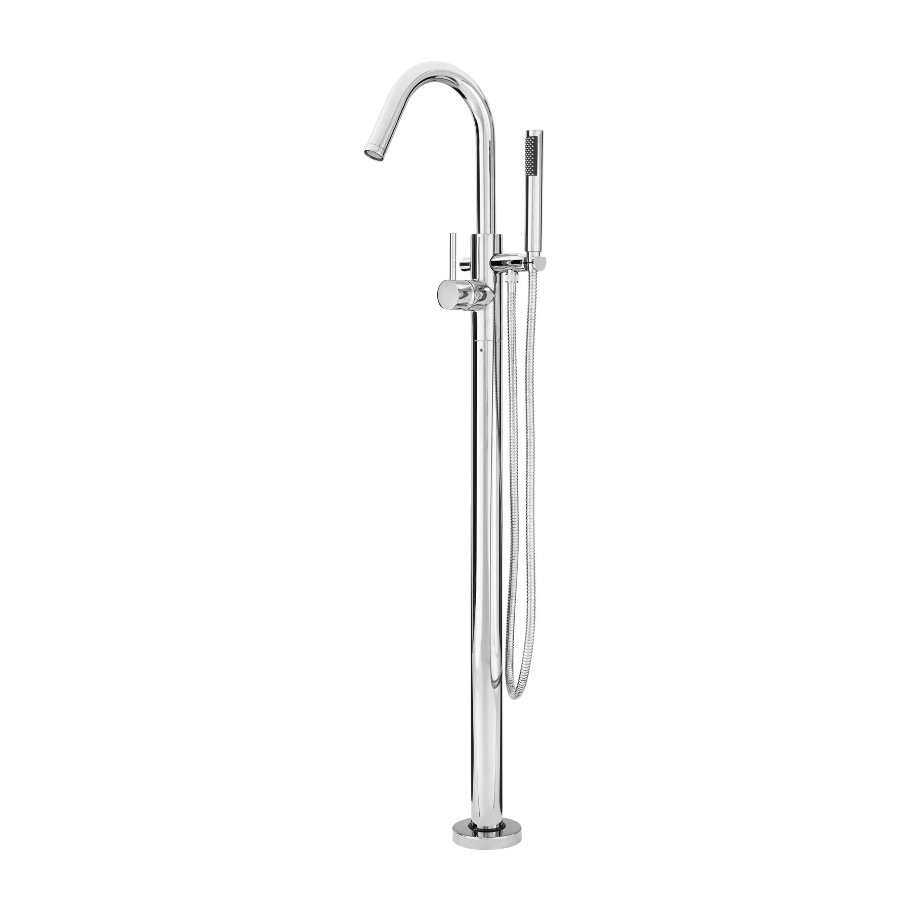 Pfister Modern Polished Chrome 1-handle Freestanding High-arc Bathtub Faucet  with Hand Shower in the Bathtub Faucets department at