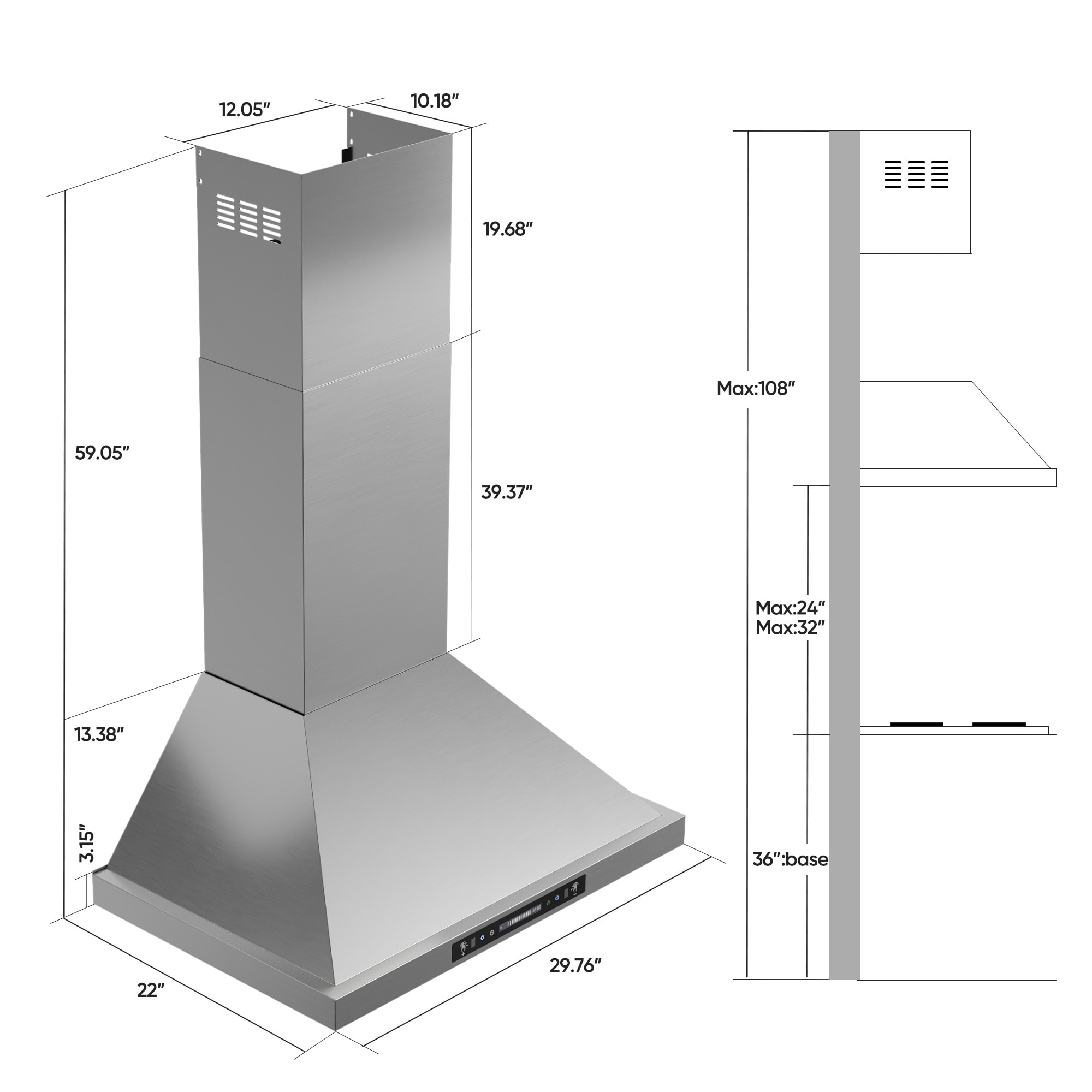 VIKIO VIKP02R30S Wall-Mounted-Range-Hoods - View #6