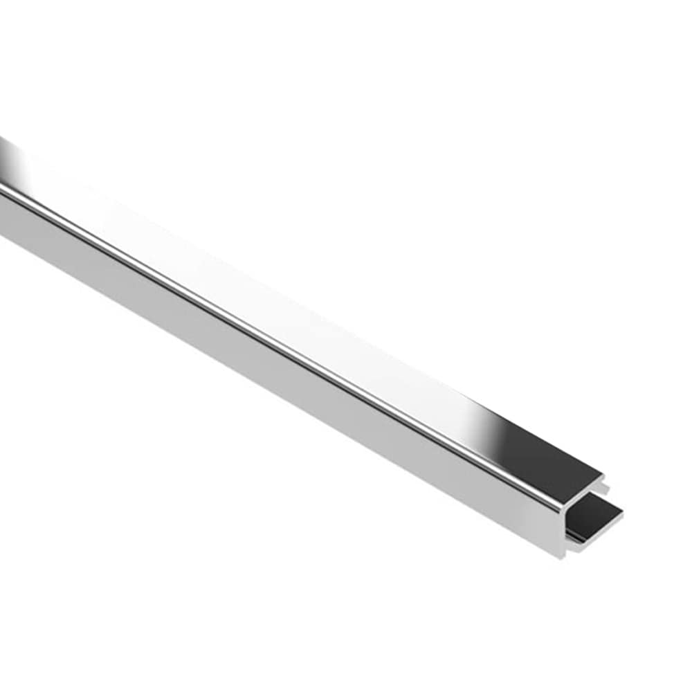 Schluter Systems Q125ACGK Quadec-K 0.5-in W x 98.5-in L Polished chrome anodized aluminum Aluminum Square edge Tile Edge Trim