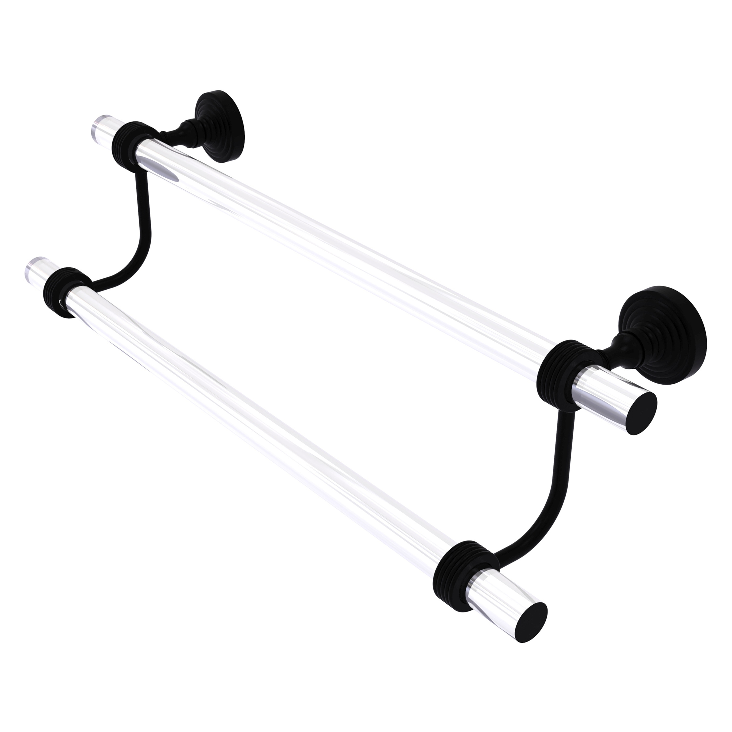 Allied Brass PG-72G-30-BKM Pacific Grove 30-in double Matte Black Wall mount Double Towel Bar