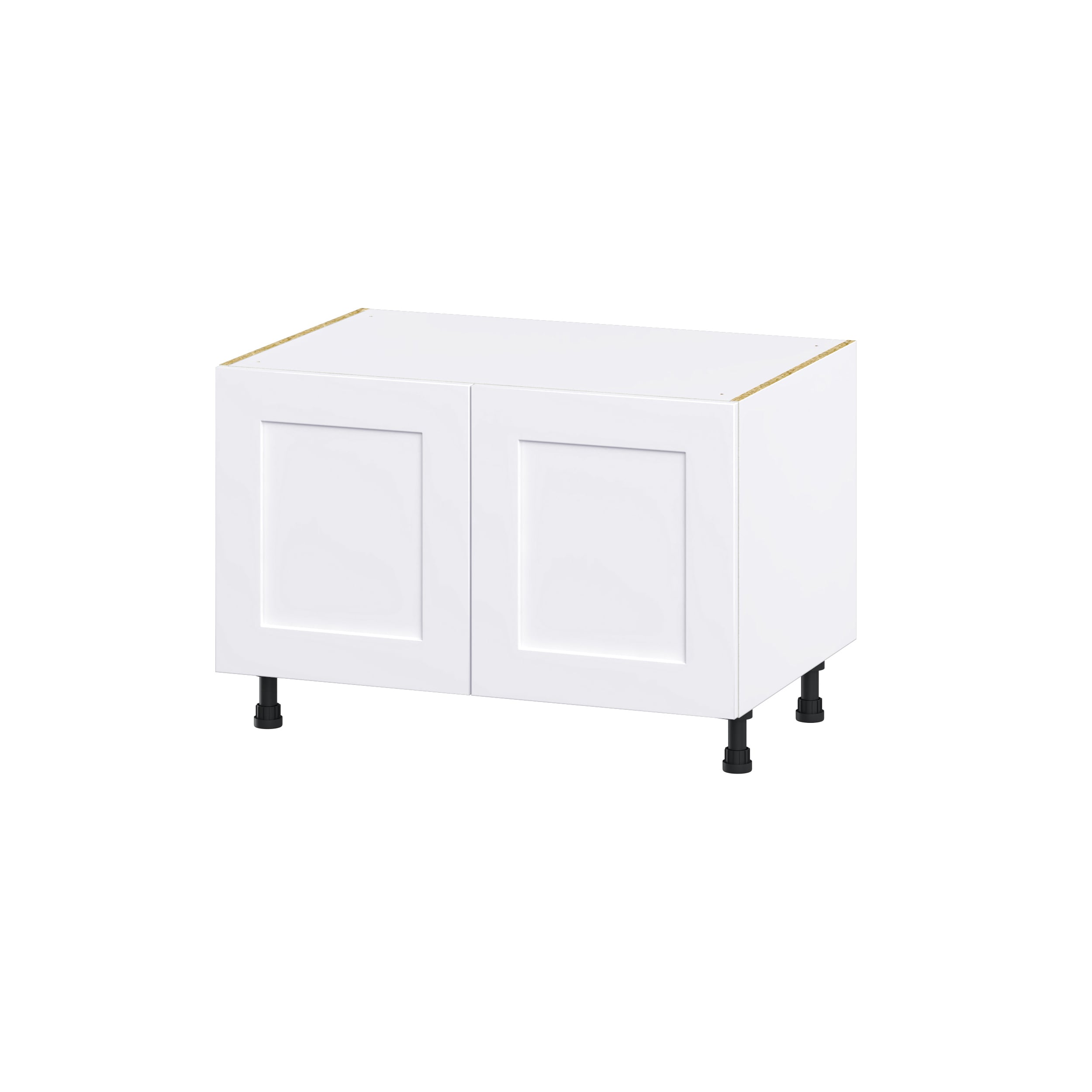 Hugo&Borg Jolie 36-in W x 24.5-in H x 24-in D Warm White Sink Base Fully Assembled Cabinet (Flat Panel Shaker Style)