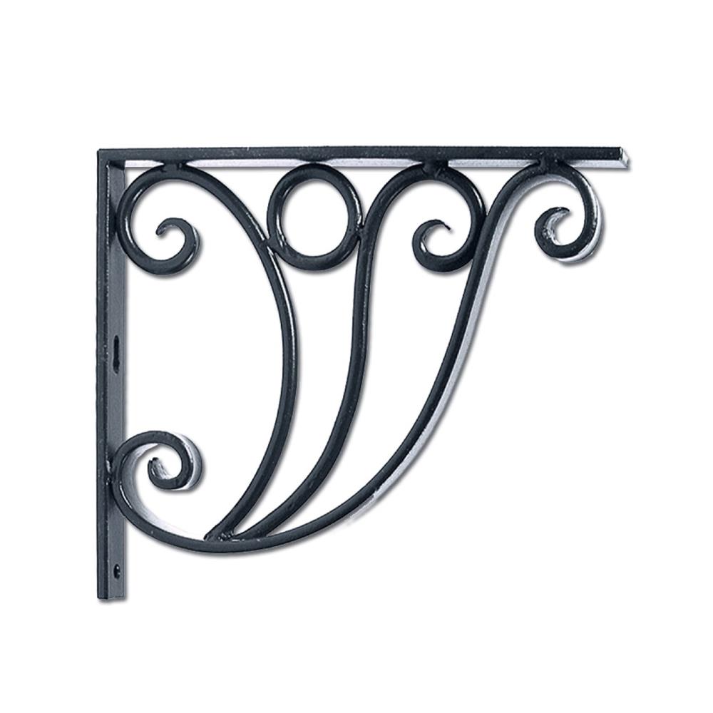 Minuteman International 9.5-in x 1-in x 9.25-in Black Wrought Iron Wall  Bracket (2-Pack) in the Angles, Brackets & Braces department at