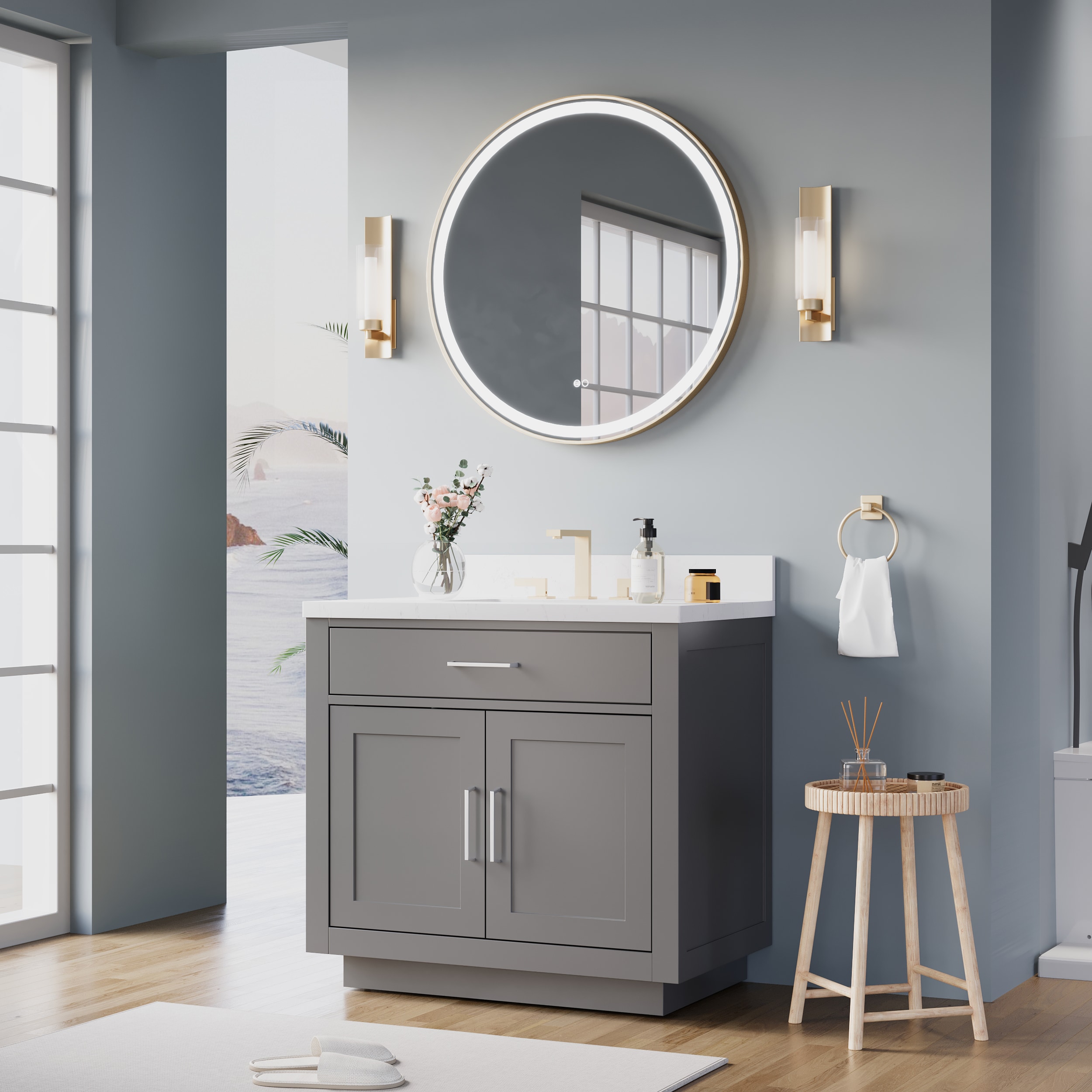 WELLFOR EX-2MC2026LBK Framed-Bath-Mirrors - View #3