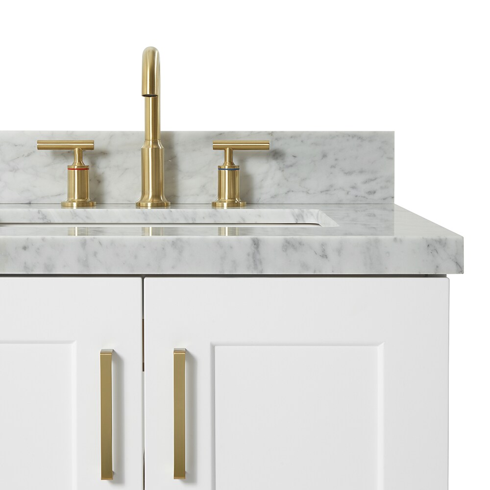 Taylor White Single Bathroom Vanity with Carrara Marble Top