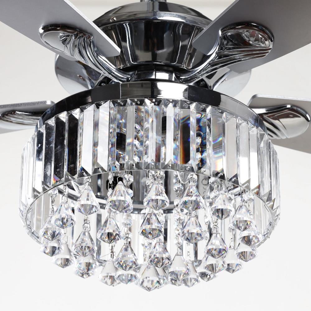 Matrix Decor 52-in Chrome LED Indoor Chandelier Ceiling Fan with