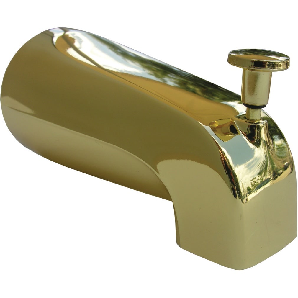 LASCO  08-1059 Universal 4-in-1 Bathtub Spout with Diverter Polished Brass