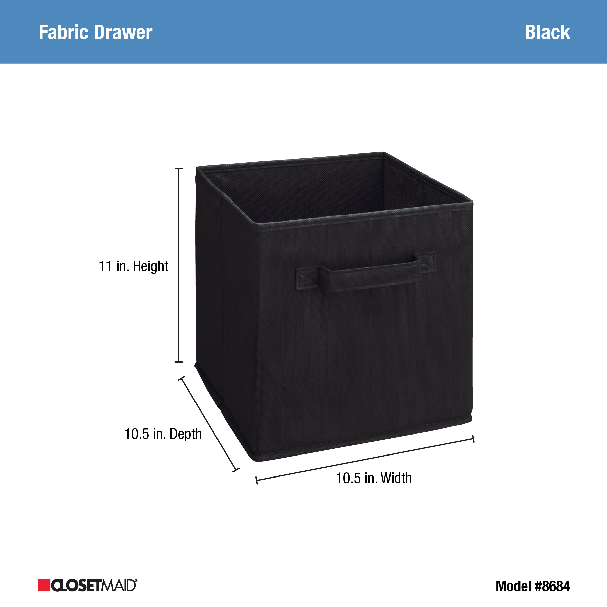 mDesign Fabric Drawer/Closet Divided Organizer Bins, Set of 5, Black/Cream  