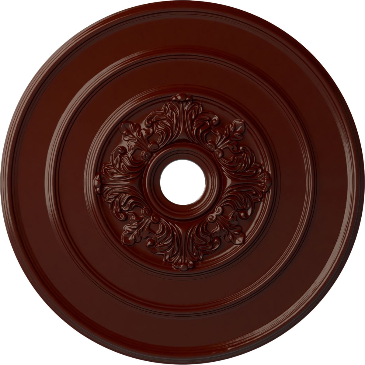 Ekena Millwork CM26TABMF Traditional with Acanthus Leaves 26-in W x 26-in L Painted Brushed Mahogany Polyurethane Whole Ceiling Medallion