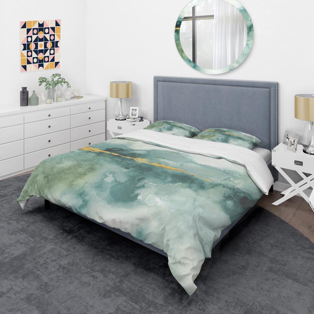 Designart BED30994-T 3-Piece Blue Twin Duvet Cover Set