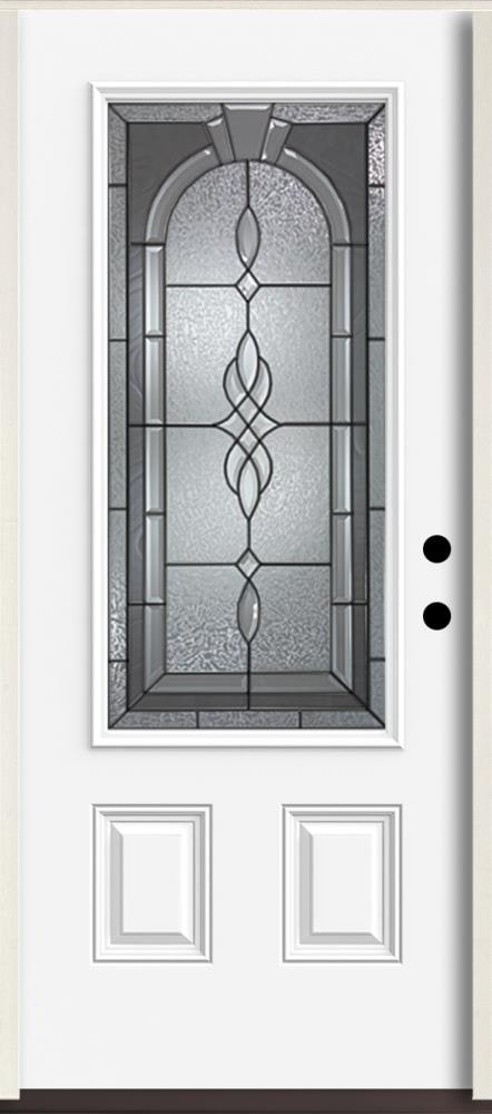 American Building Supply LO963382 Hampton 36-in x 80-in x 4-5/8-in Fiberglass 3/4 lite Left-hand inswing Unfinished Unfinished Prehung Front Door Insulating core