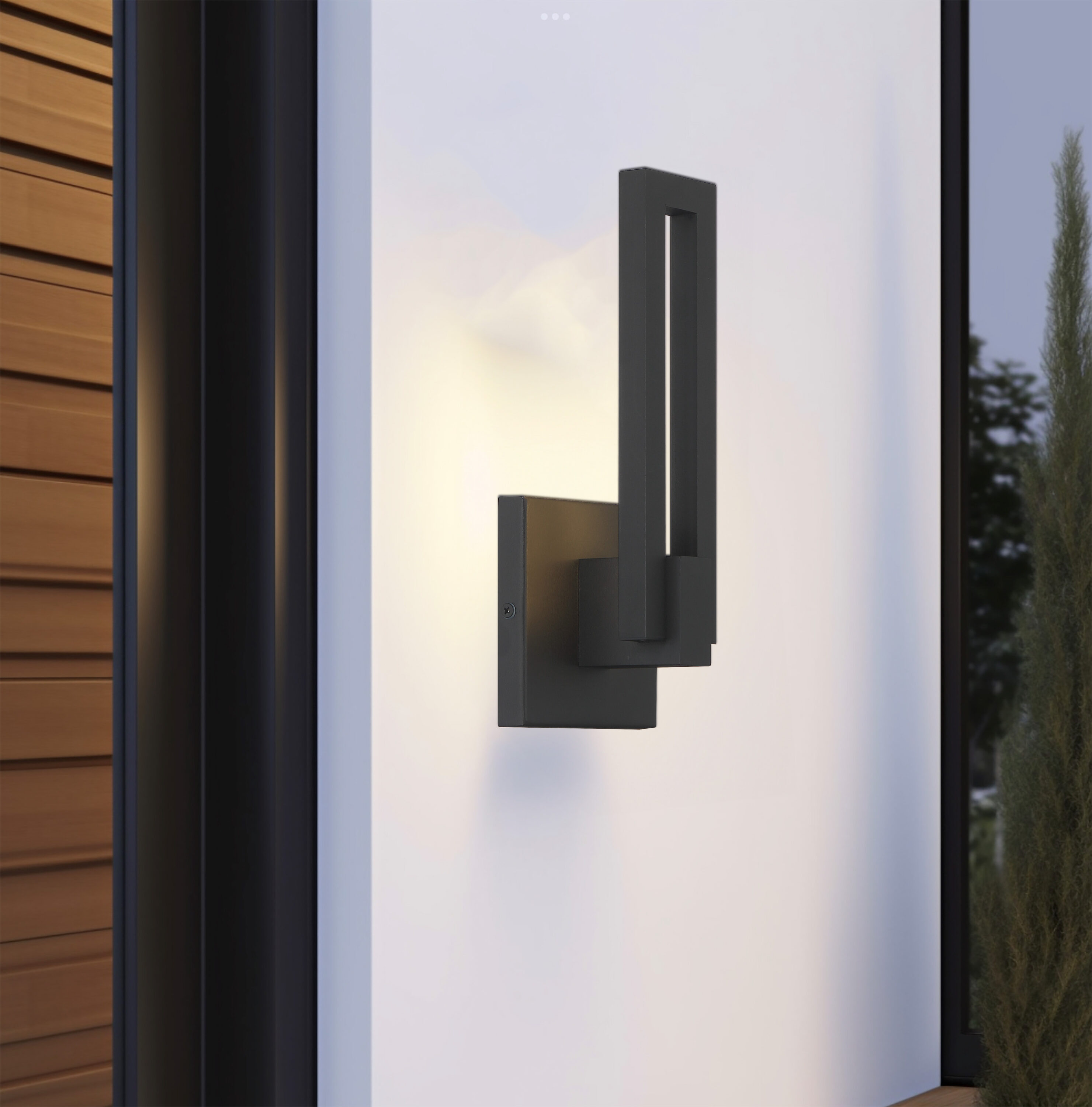 George Kovacs P1711-066-L Music 12-in H Matte Black Hardwired Integrated LED Outdoor Wall Light
