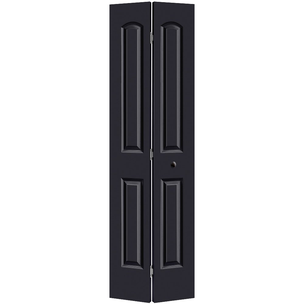 Masonite 1317547 Roman 24-in x 80-in Midnight 2-panel round top Smooth Hollow core Prefinished Molded composite Closet Bifold Door