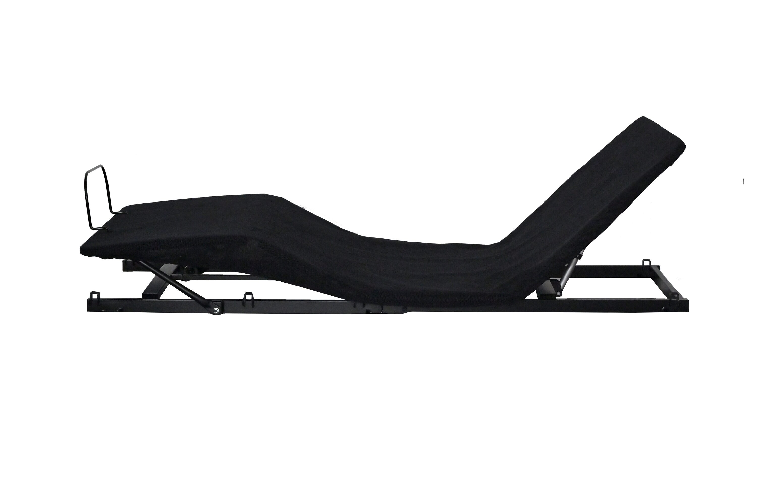 Siavonce Antique Black Twin Extra Long Metal Adjustable Bed in the Beds