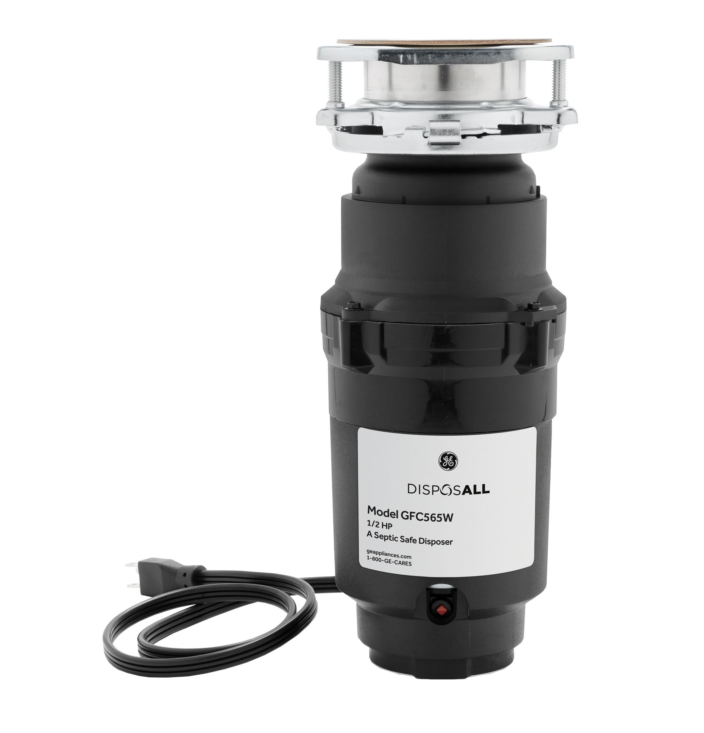 GE GFC565W Continuous feed 1/2-HP Septic Safe Corded Garbage Disposal