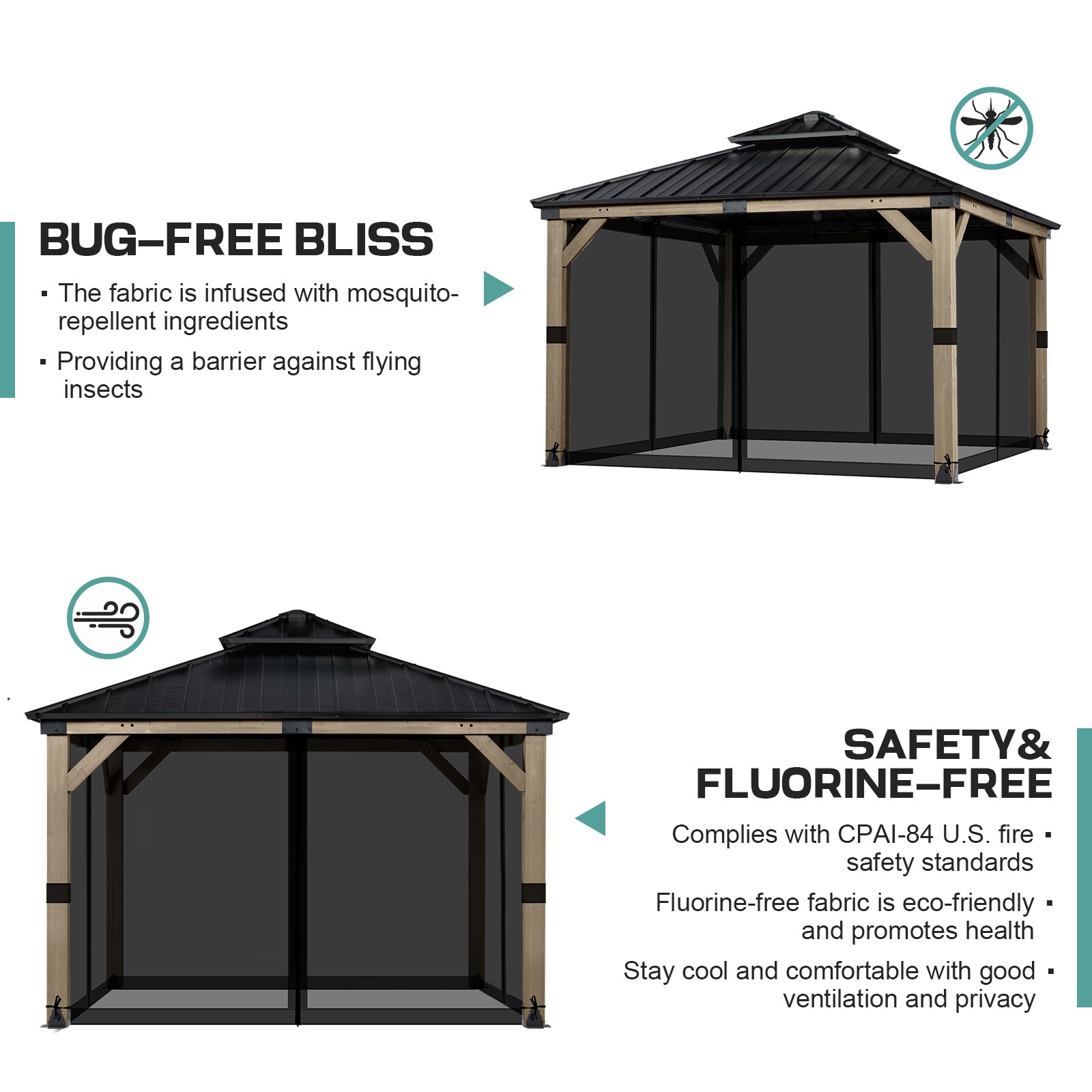 Aoodor A001-PBKBK Gazebo-Parts-Accessories - View #3
