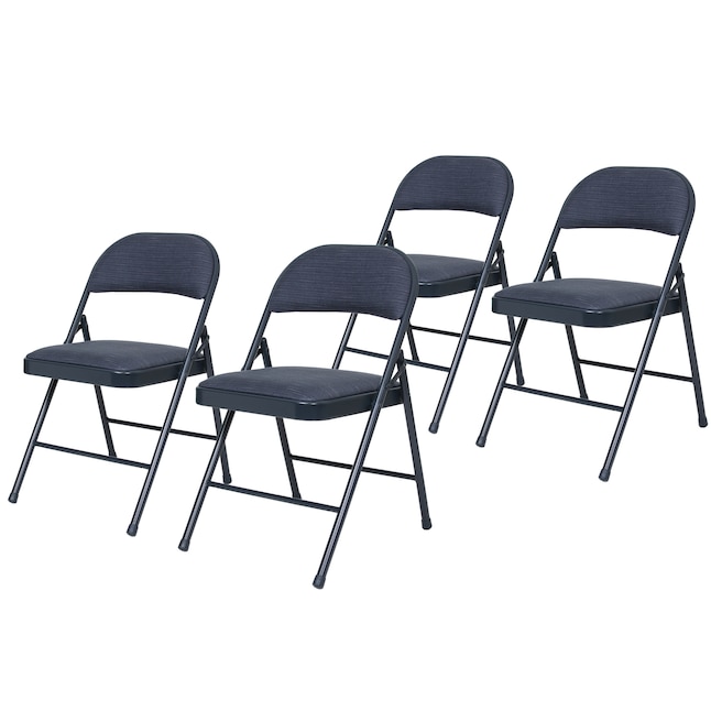 Hampden Furnishings 4-Pack Blue Standard Folding Chair with Solid Seat ...