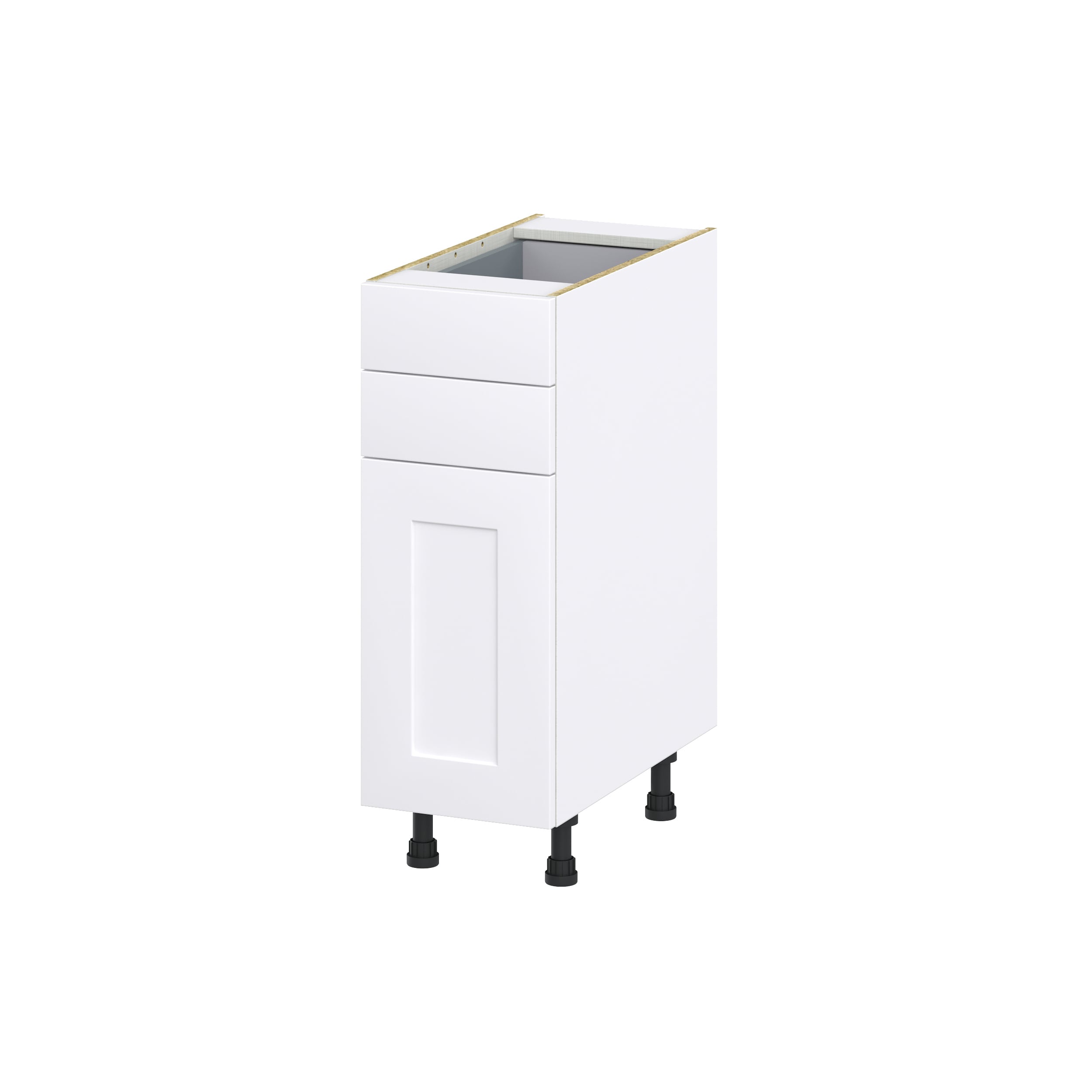 Hugo&Borg Jolie 12-in W x 34.5-in H x 24-in D Warm White 2-Drawer Base Fully Assembled Cabinet (Recessed Panel Style)