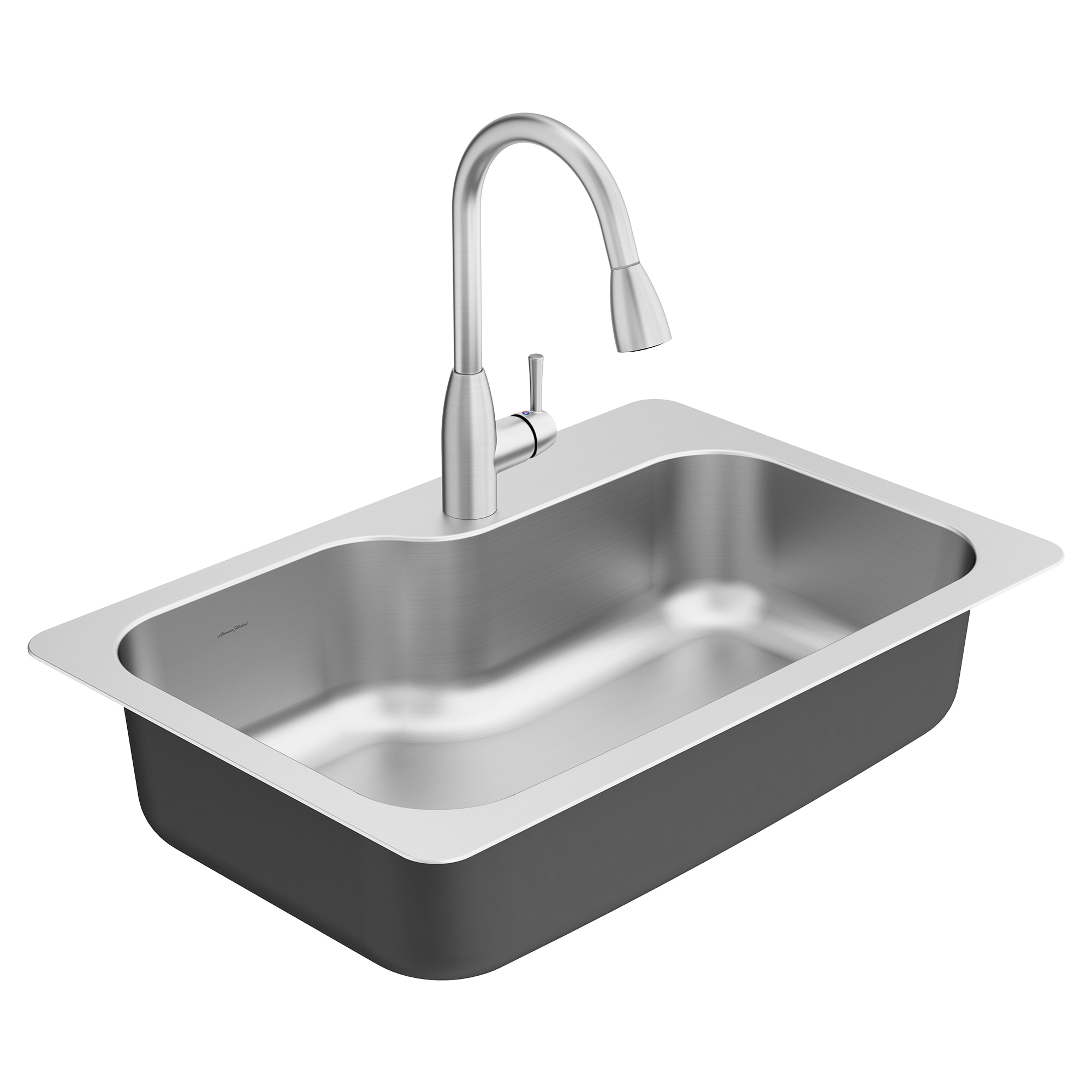 American Standard Fairacres Drop-In 33-in x 22-in Stainless Steel Single  Bowl 1-Hole Kitchen Sink All-in-one Kit in the Kitchen Sinks department at
