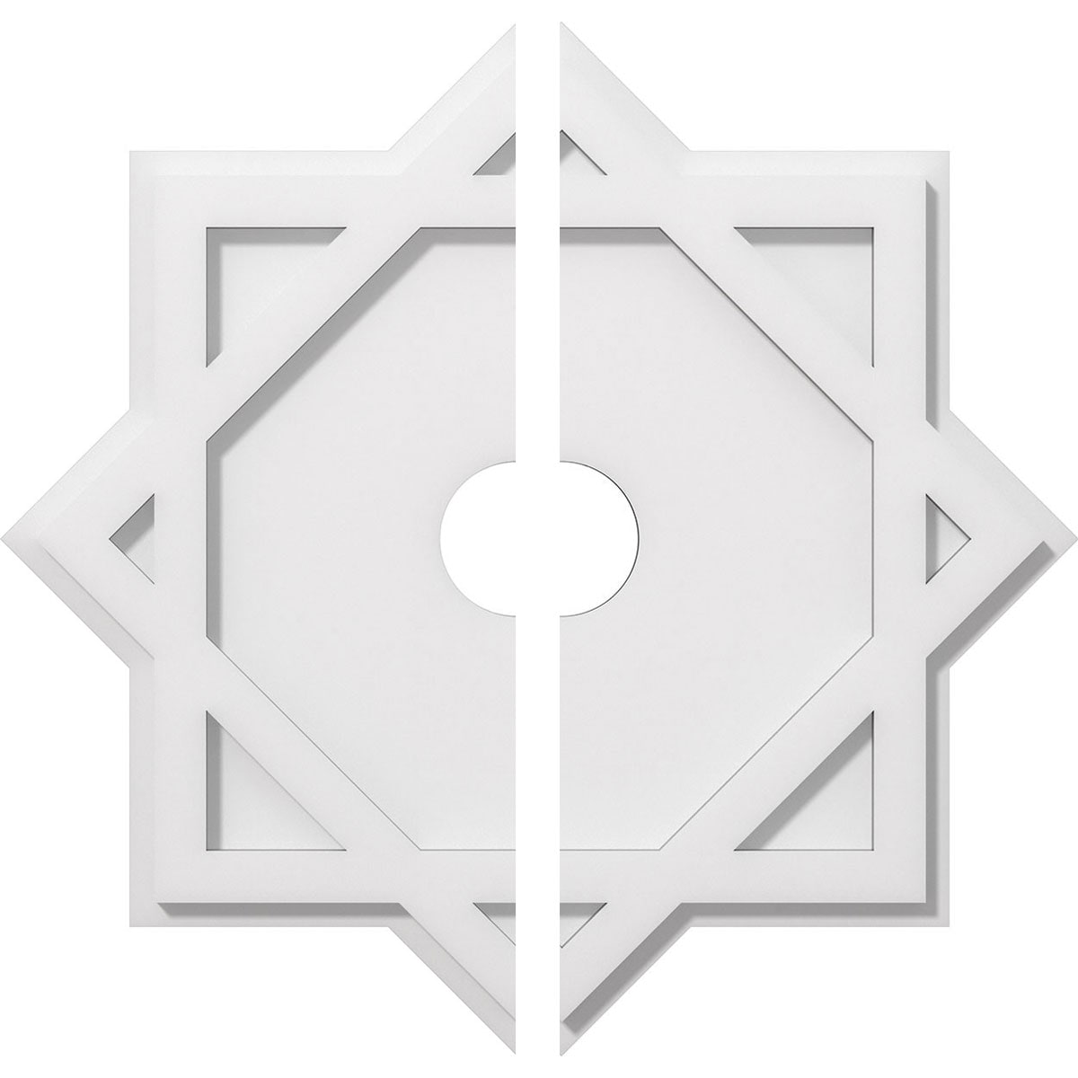 Ekena Millwork CMP20AL2-03000 Axel 20-in W x 20-in L Contemporary White PVC Split Ceiling Medallion